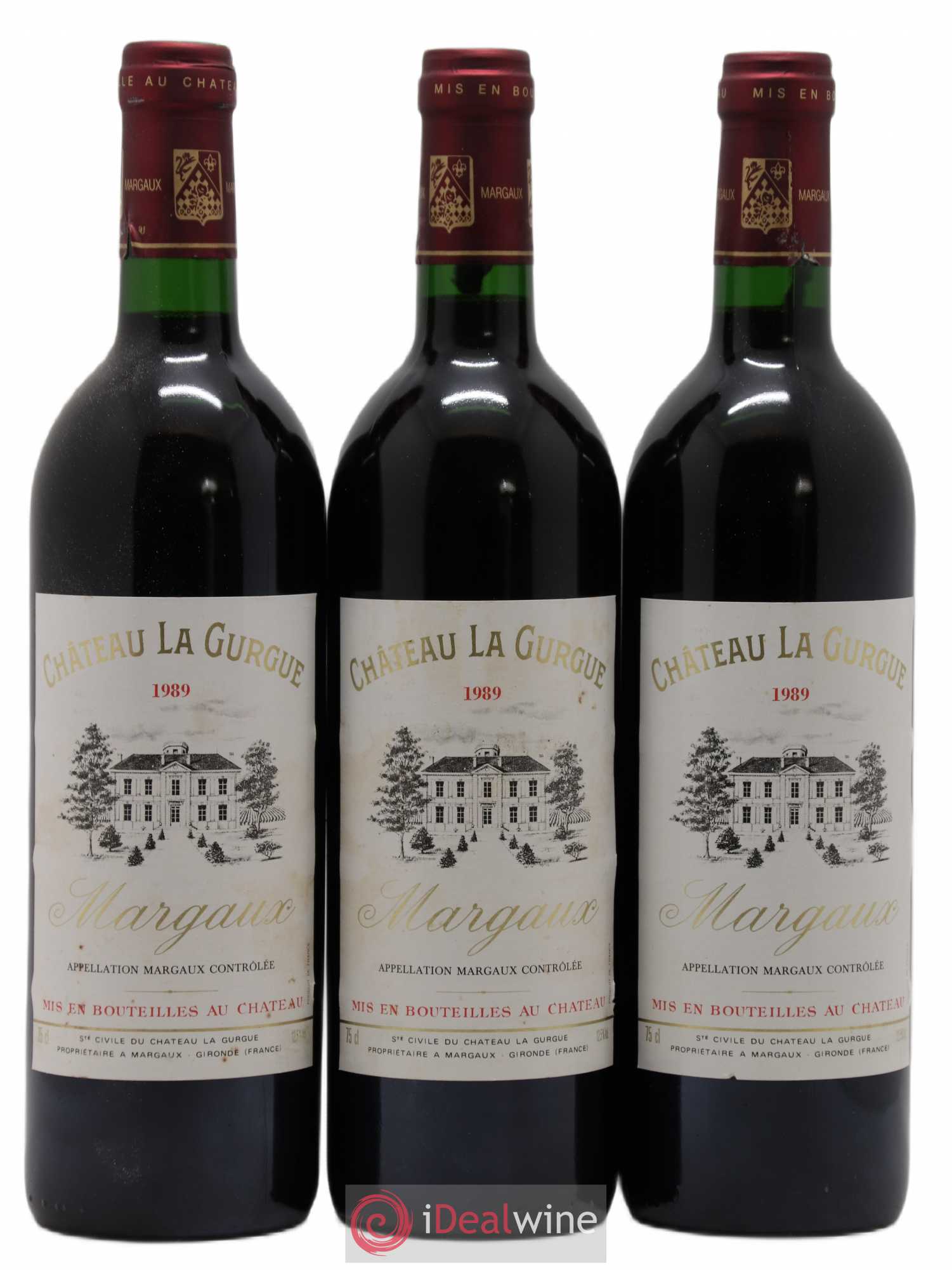Château la Gurgue Cru Bourgeois 1989 - Lot de 3 bouteilles - 0