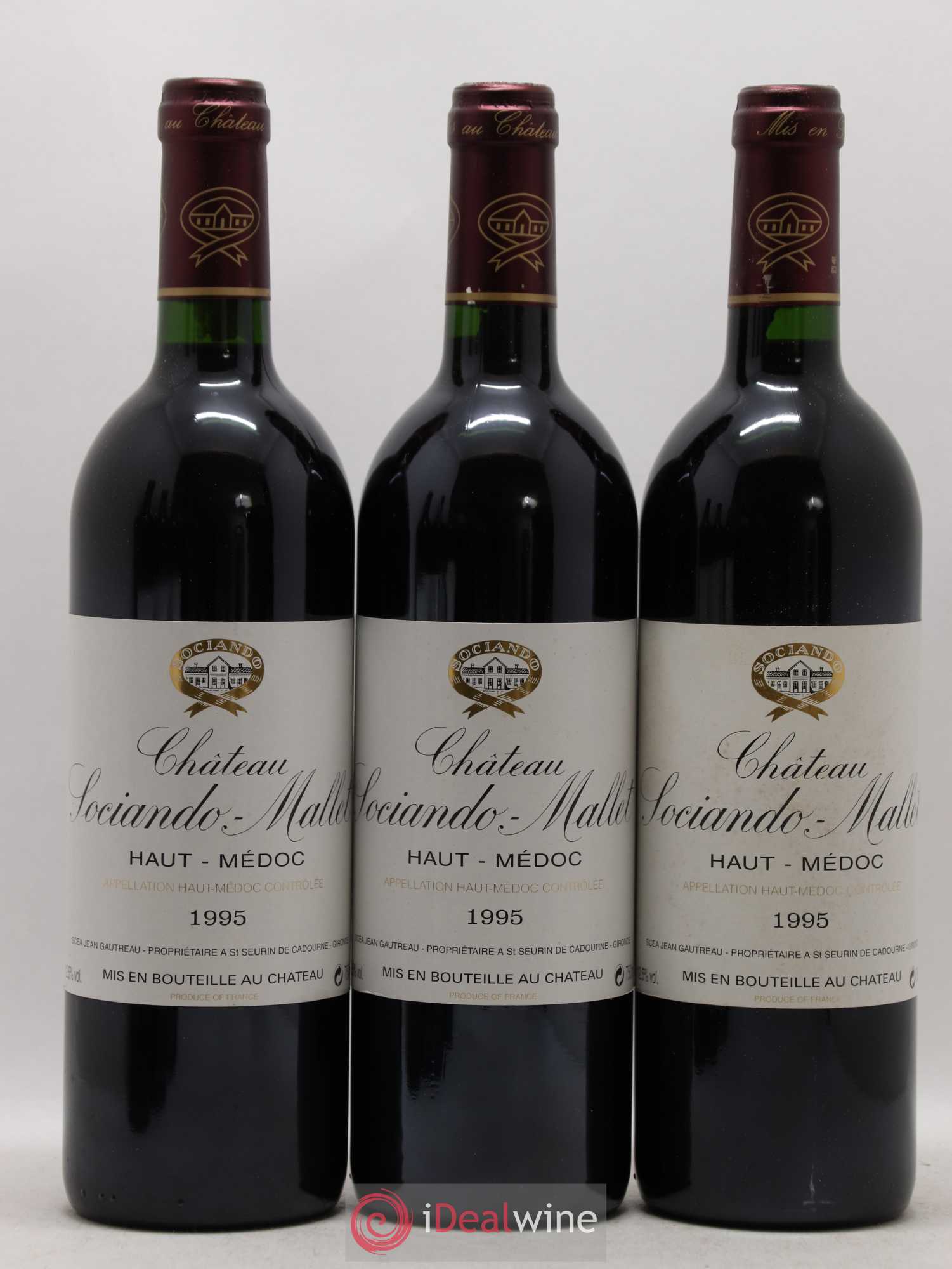 Château Sociando Mallet 1995 - Lot de 6 bouteilles - 1