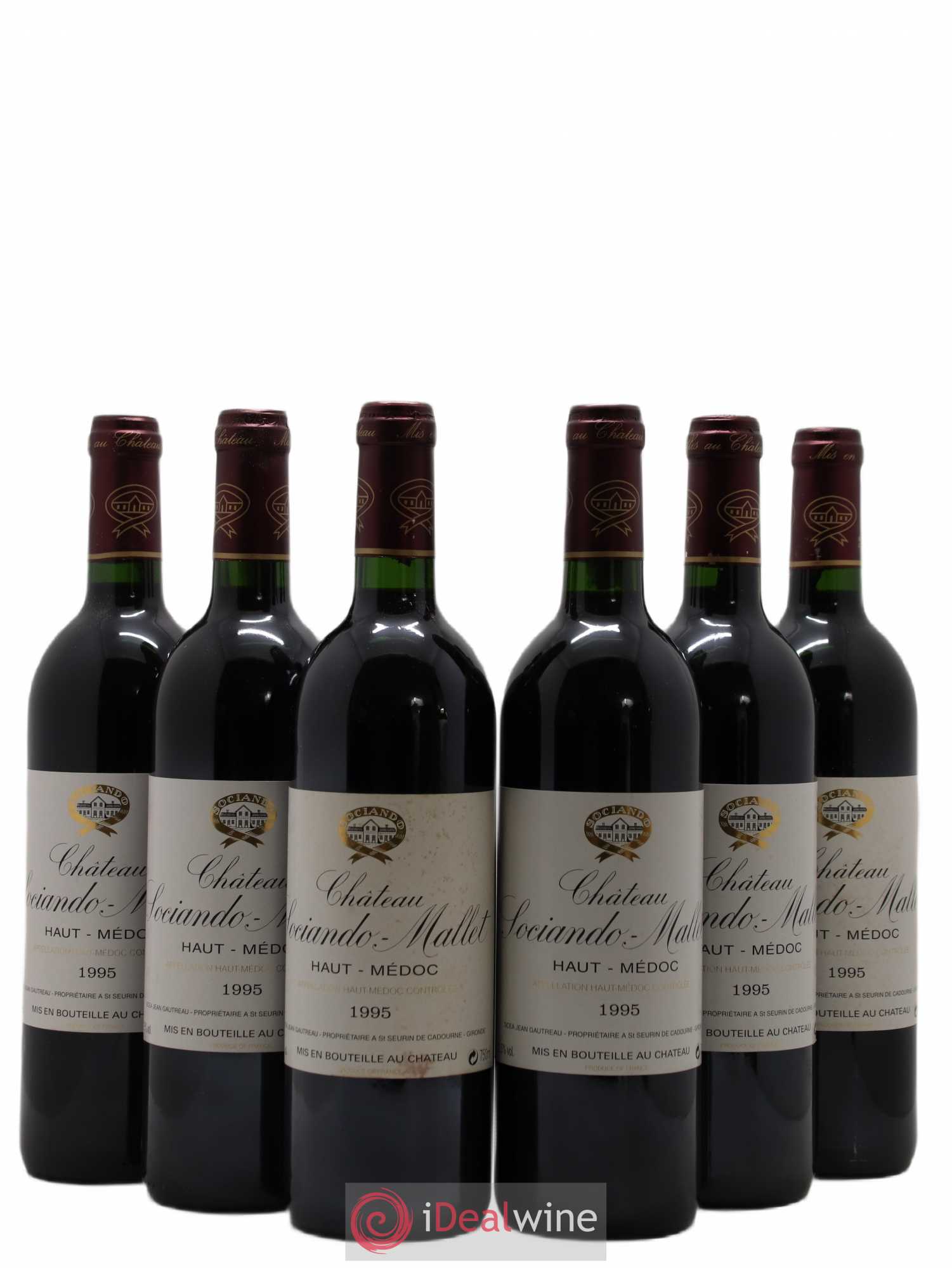 Château Sociando Mallet 1995 - Lot de 6 bouteilles - 0