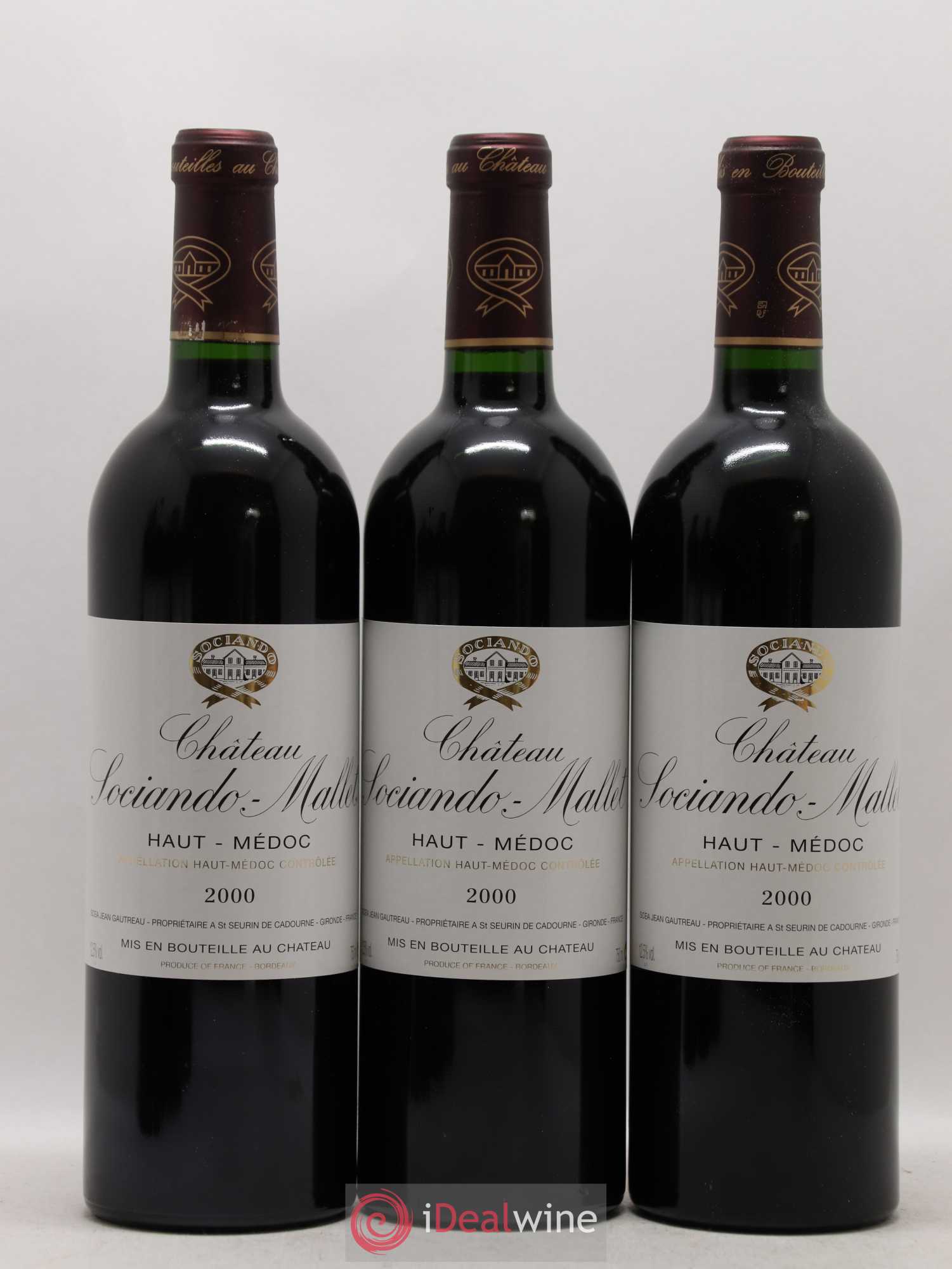 Château Sociando Mallet 2000 - Lot de 6 bouteilles - 1