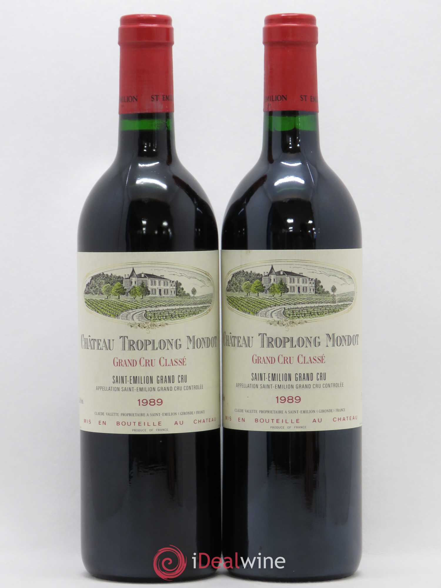 Château Troplong Mondot 1er Grand Cru Classé B 1989 - Lot de 2 bouteilles - 0