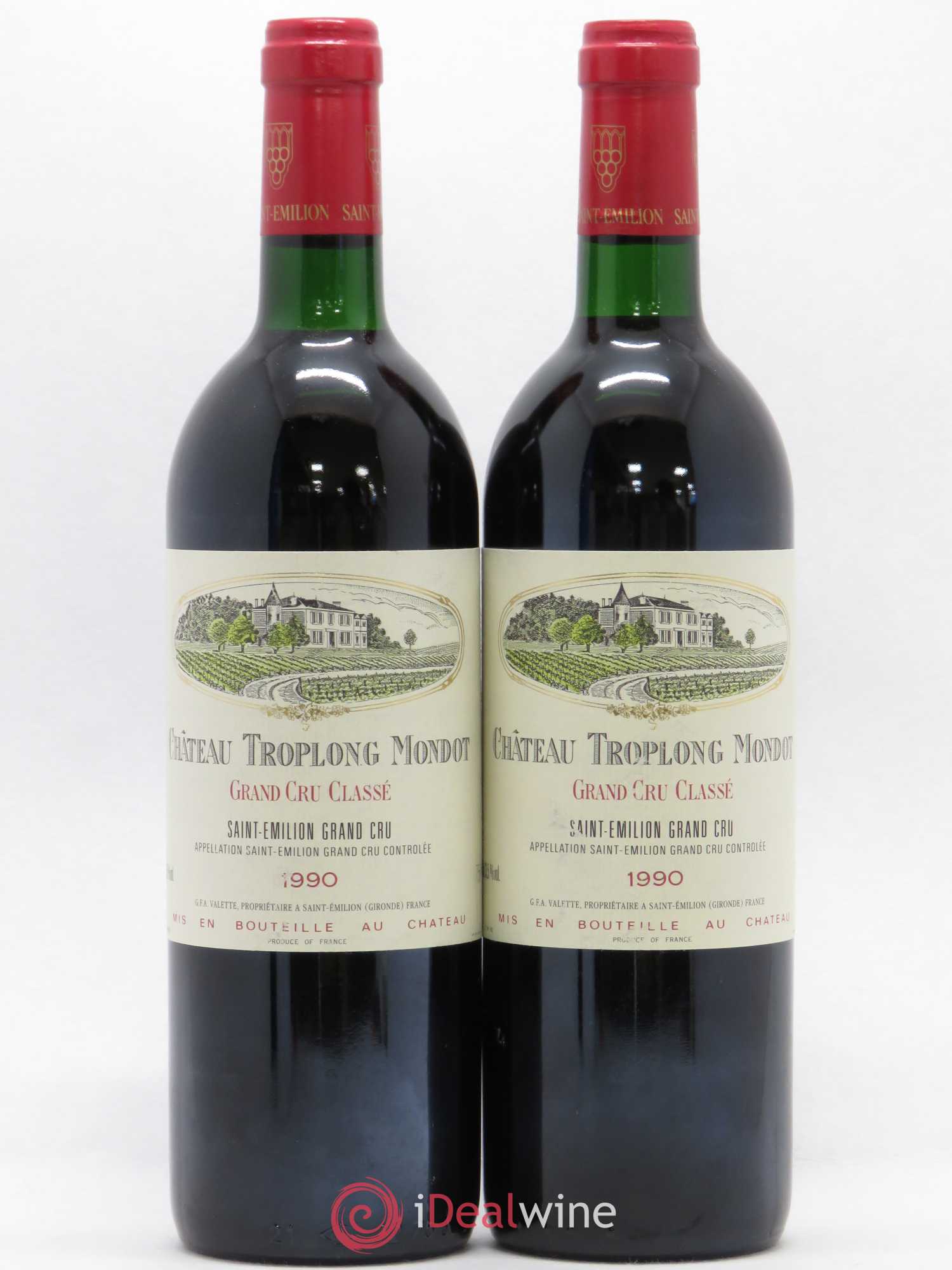 Château Troplong Mondot 1er Grand Cru Classé B 1990 - Lot de 2 bouteilles - 0
