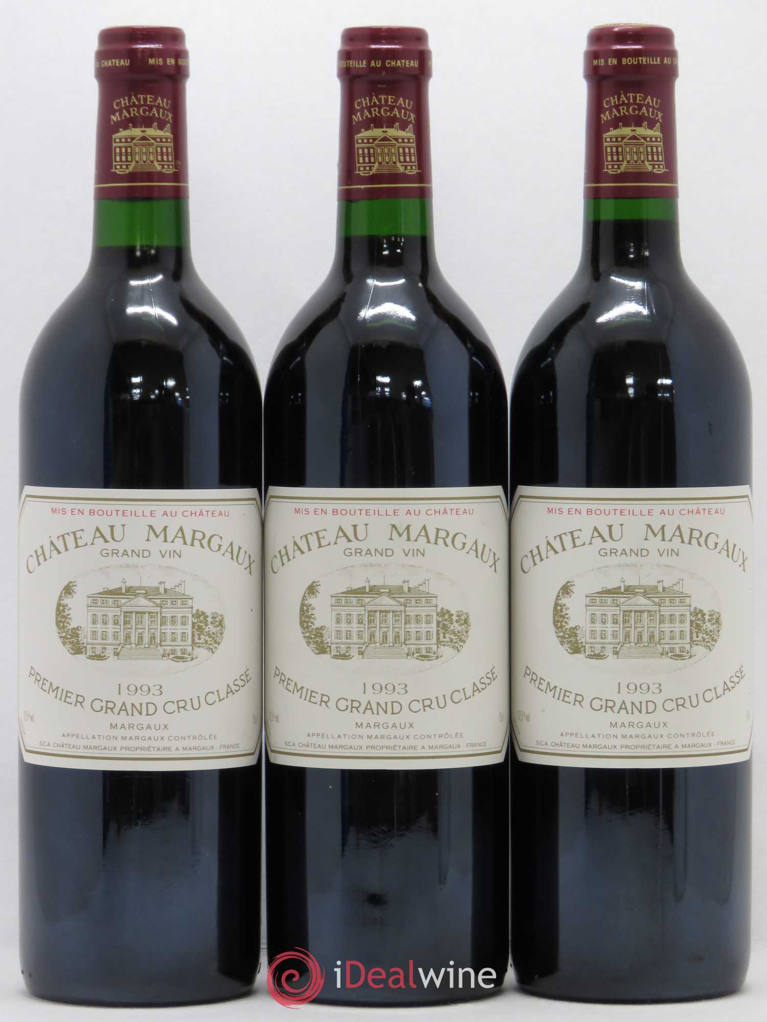 Château Margaux 1er Grand Cru Classé 1993 - Lot de 3 bouteilles - 0