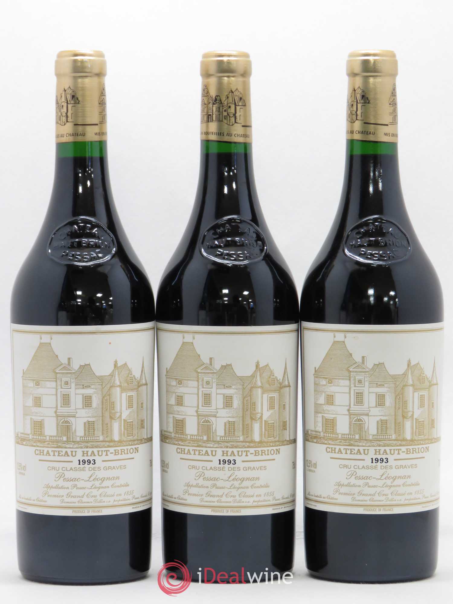 Château Haut Brion 1er Grand Cru Classé 1993 - Lot de 3 bouteilles - 0