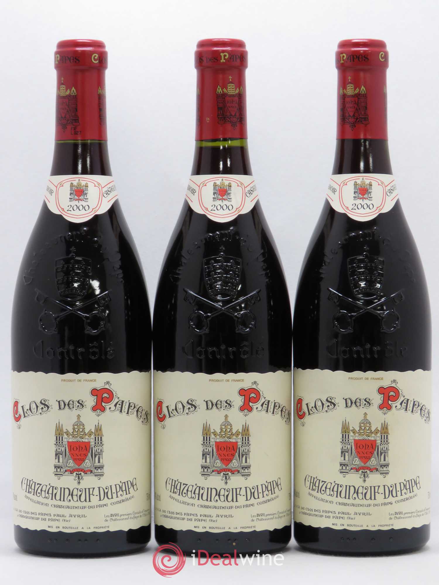 Châteauneuf-du-Pape Clos des Papes - Paul Avril 2000 - Lot de 3 bouteilles - 0