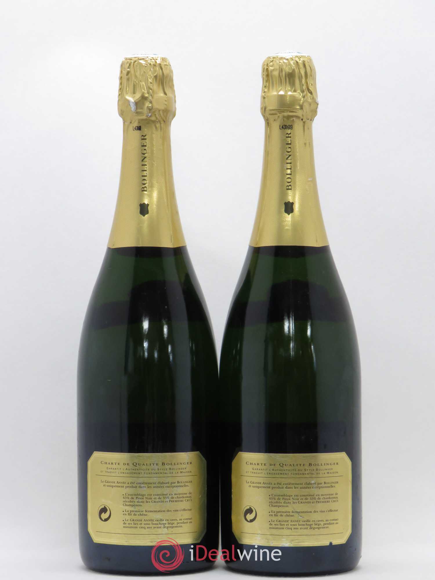 La Grande Année Brut Bollinger 1988 - Lot de 2 bouteilles - 1