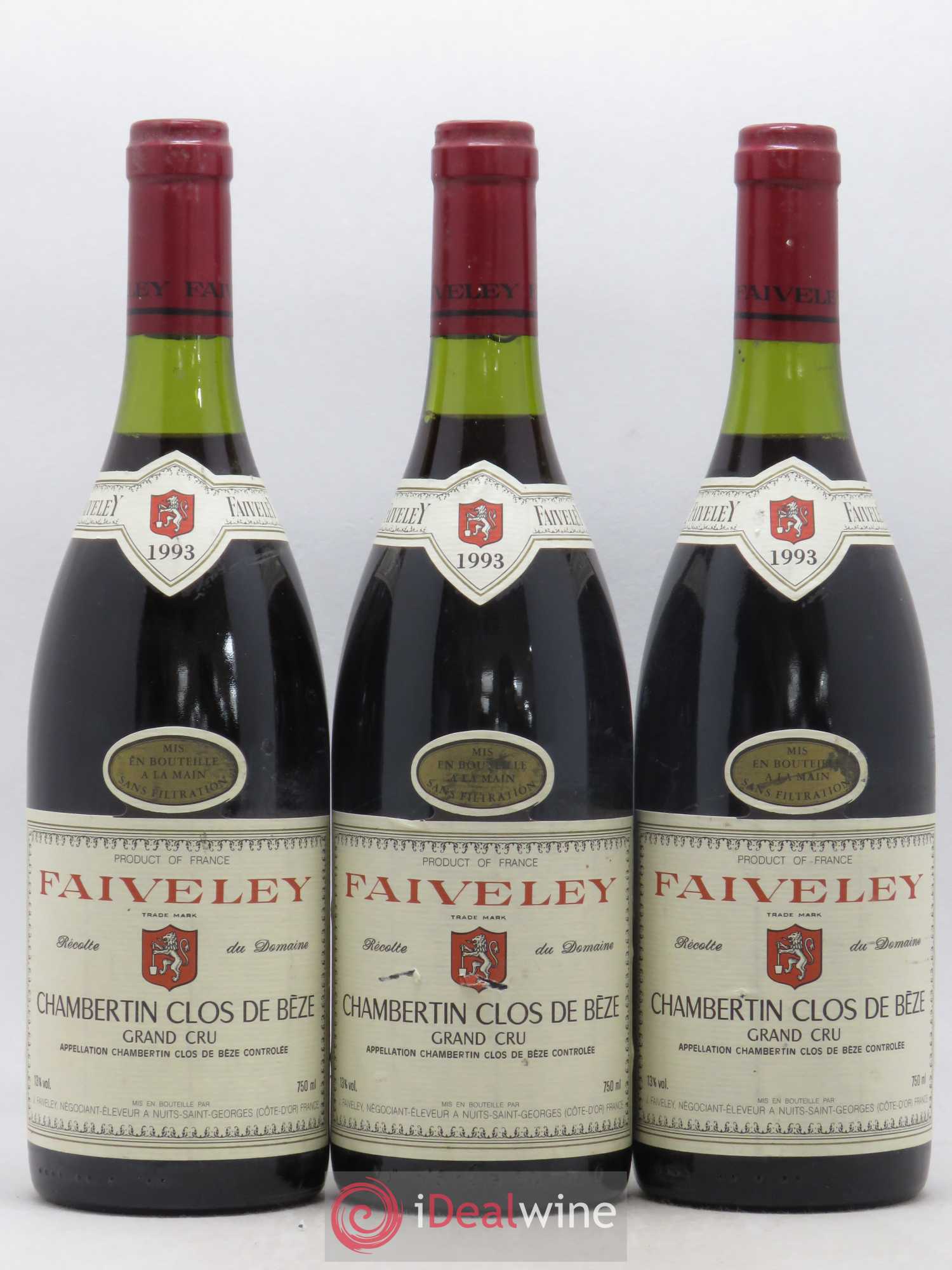 Chambertin Clos de Bèze Grand Cru Faiveley 1993 - Lot de 3 bouteilles - 0