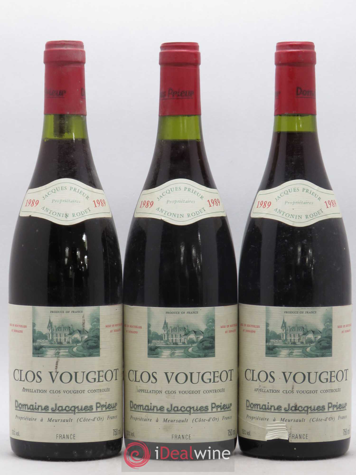 Clos de Vougeot Grand Cru Jacques Prieur (Domaine) 1989 - Lot de 3 bouteilles - 0