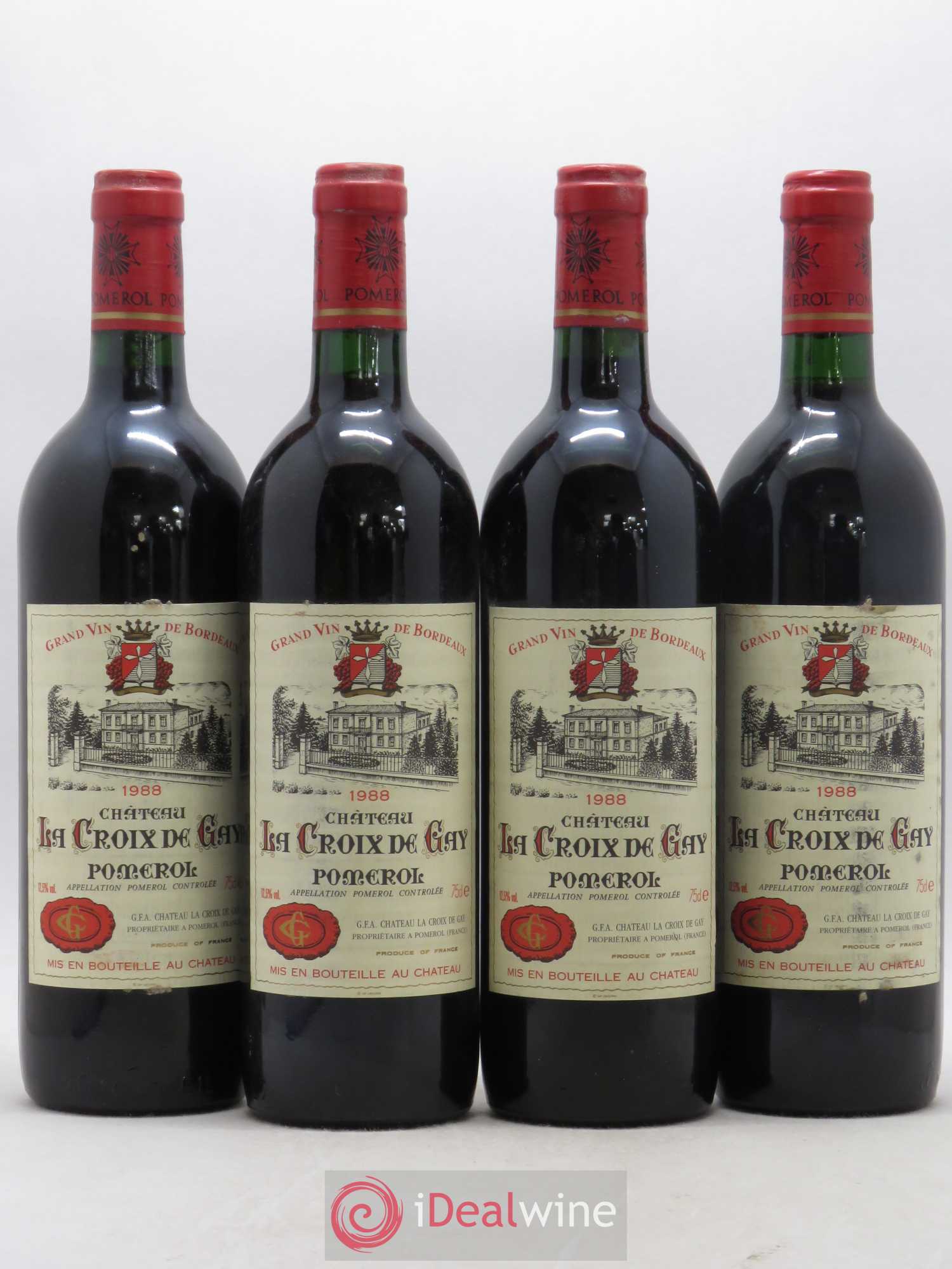Château la Croix de Gay 1988 - Lot de 4 bouteilles - 0