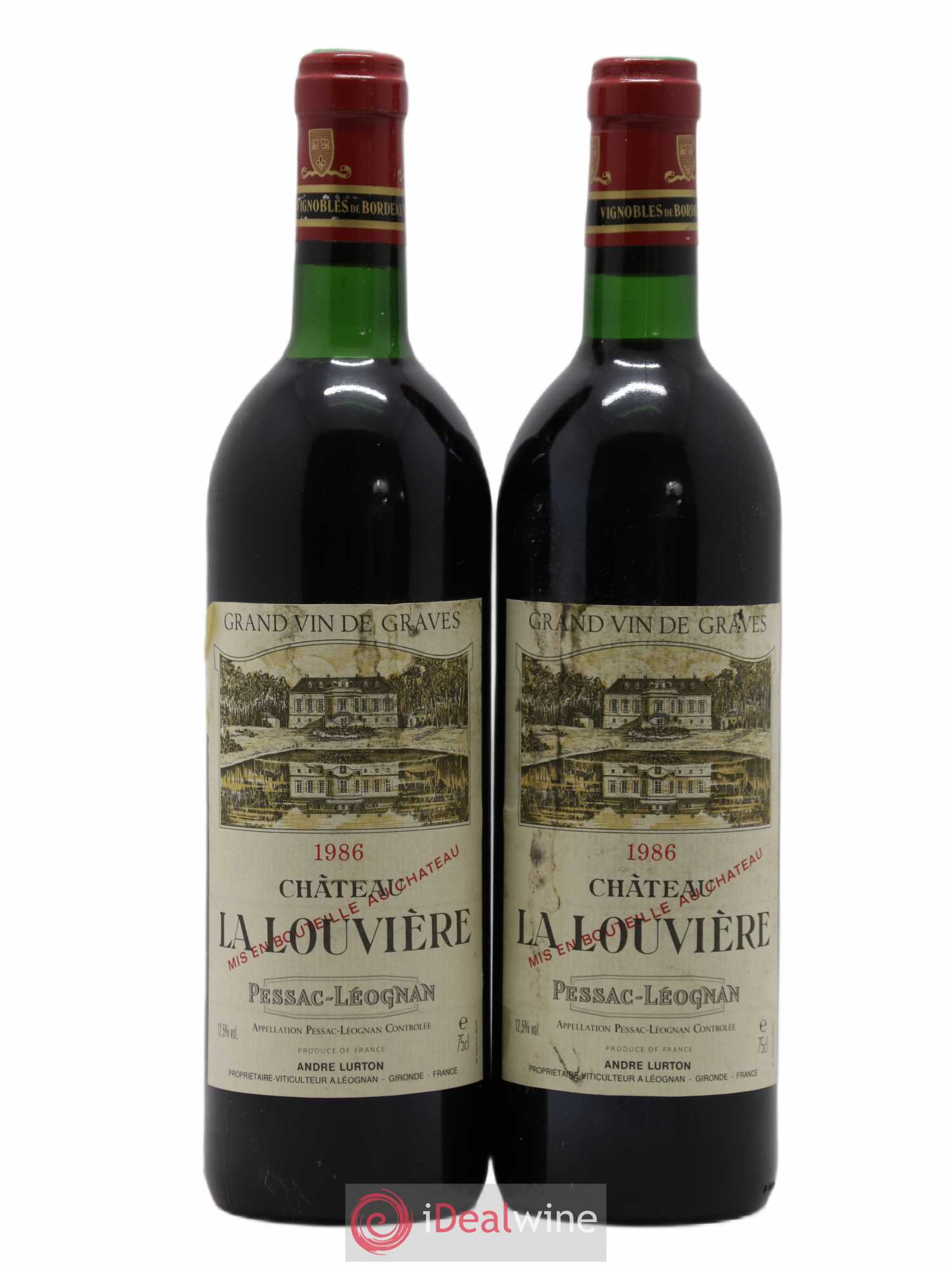 Château la Louvière 1986 - Lot de 2 bouteilles - 0