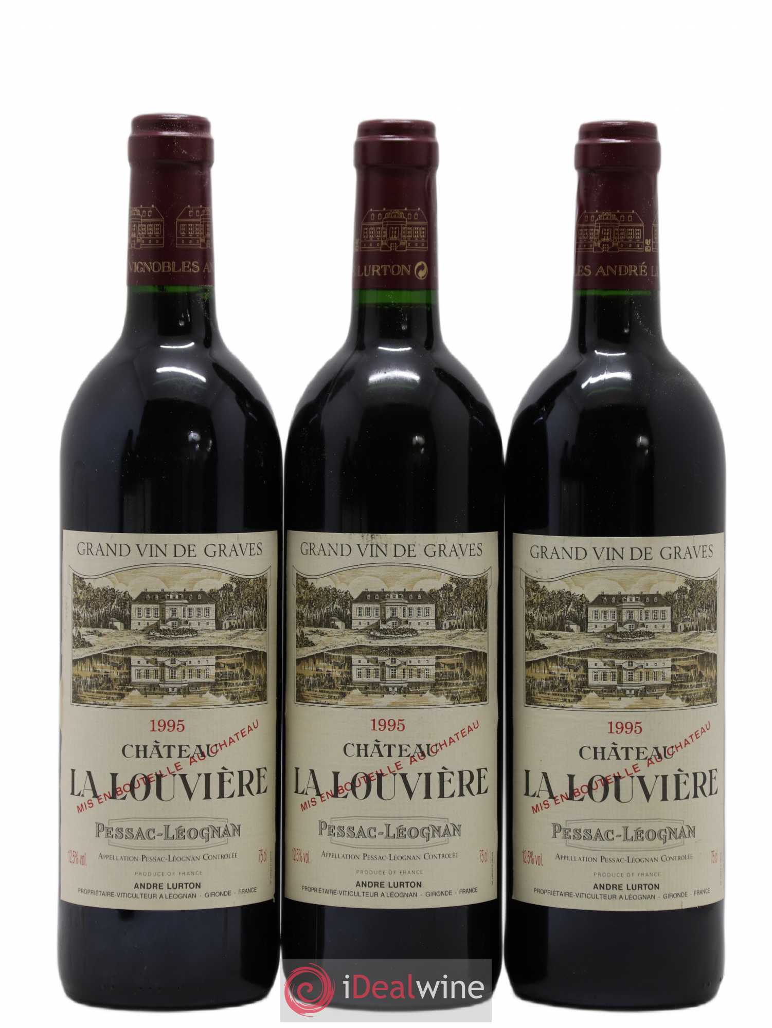 Château la Louvière 1995 - Lot de 3 bouteilles - 0