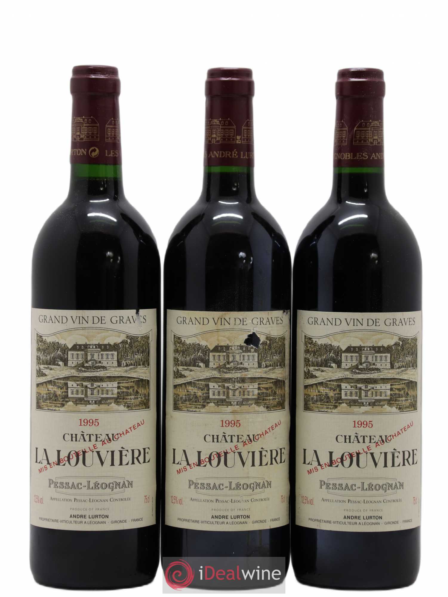 Château la Louvière 1995 - Lot de 3 bouteilles - 0