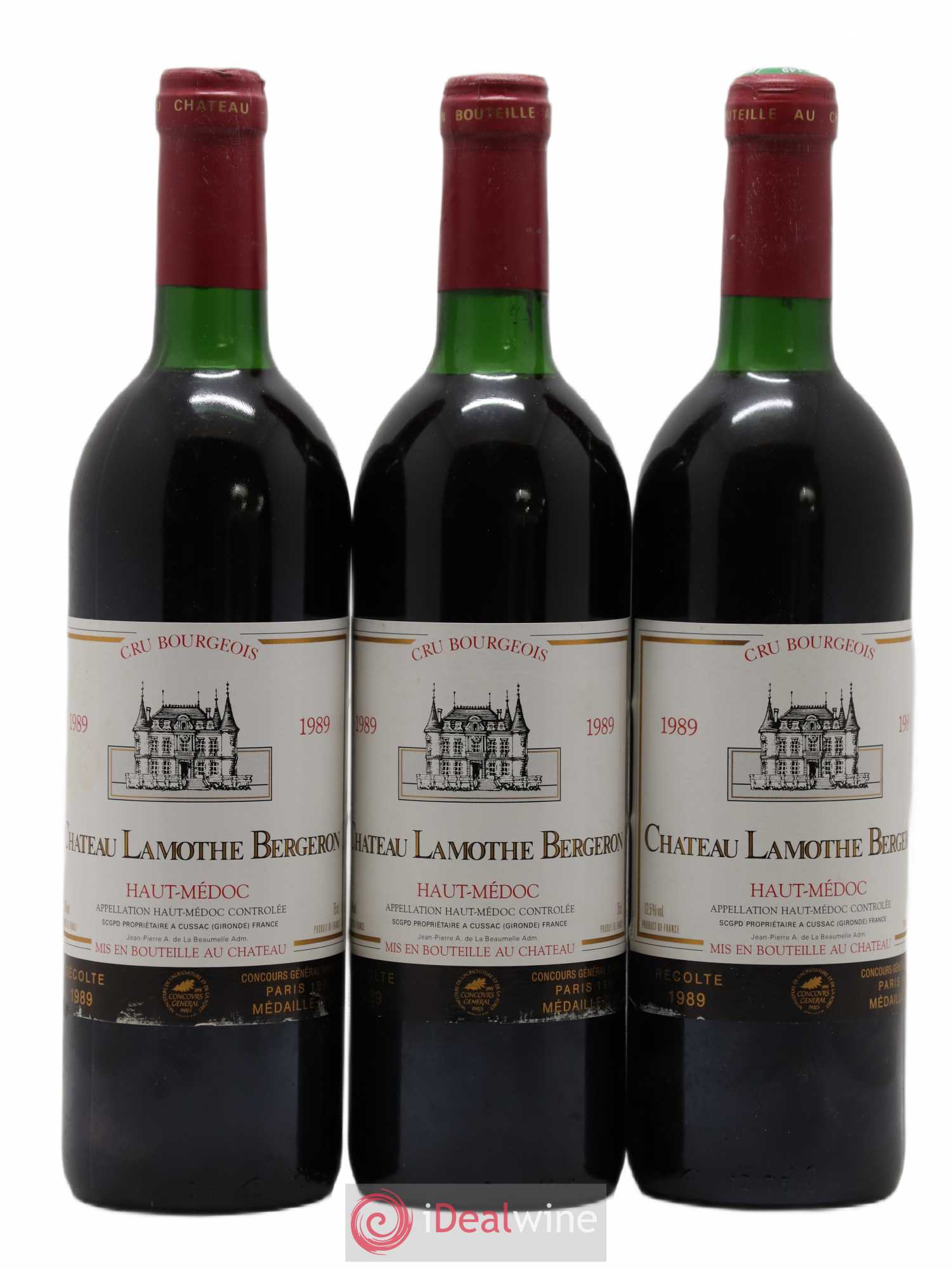 Château Lamothe Bergeron Cru Bourgeois (sans prix de réserve) 1989 - Lot de 3 bouteilles - 0