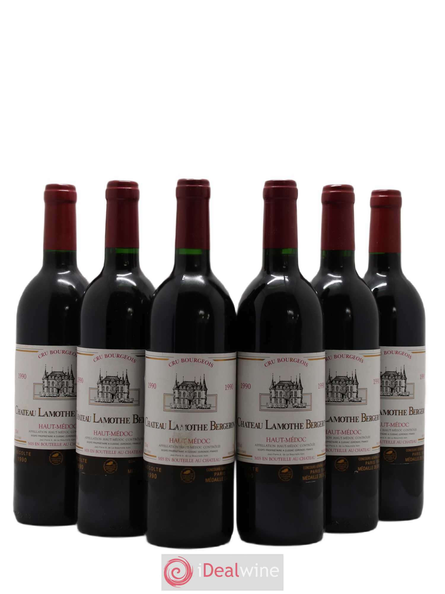 Château Lamothe Bergeron Cru Bourgeois (sans prix de réserve) 1990 - Lot de 6 bouteilles - 0