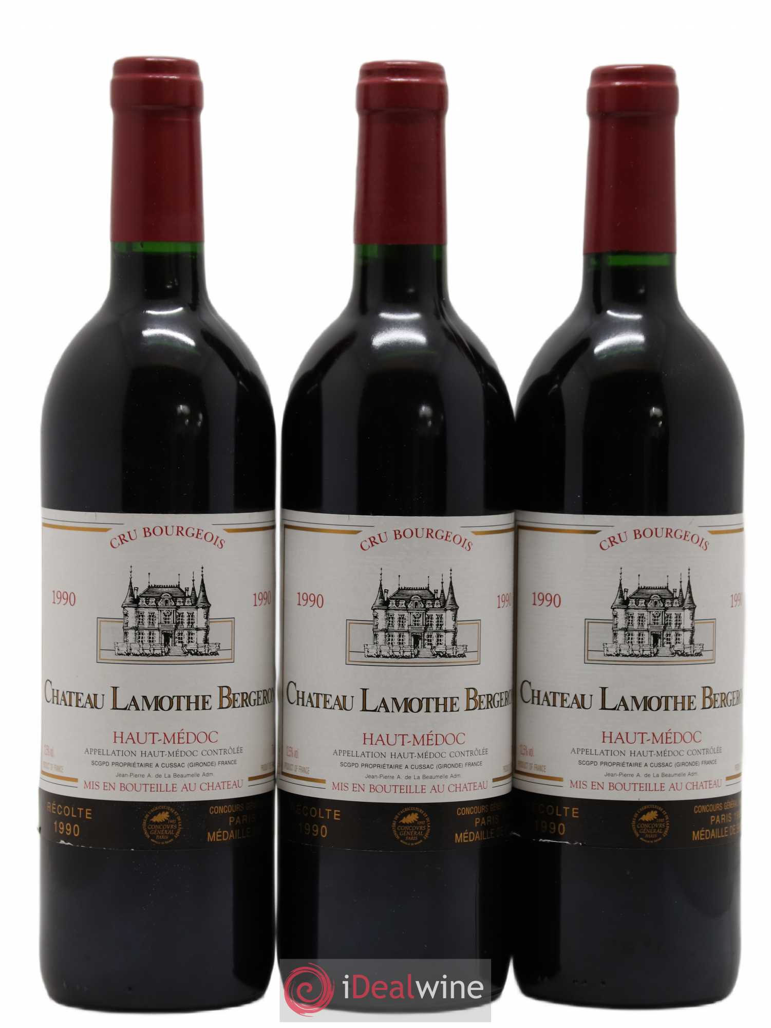 Château Lamothe Bergeron Cru Bourgeois (sans prix de réserve) 1990 - Lot de 3 bouteilles - 0