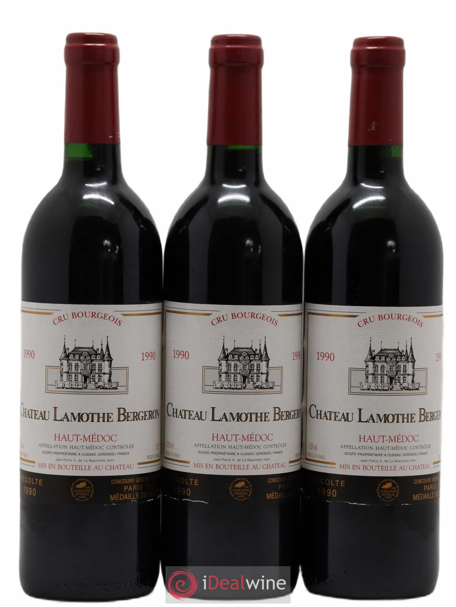 Château Lamothe Bergeron Cru Bourgeois (sans prix de réserve) 1990 - Lot de 3 bouteilles - 0