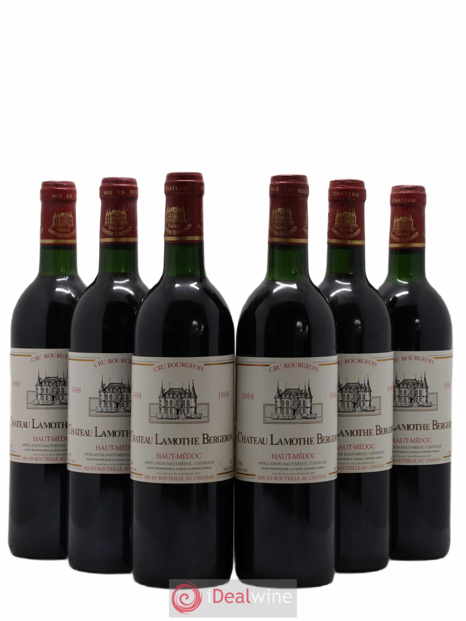 Château Lamothe Bergeron Cru Bourgeois (sans prix de réserve) 1988 - Lot de 6 bouteilles - 0
