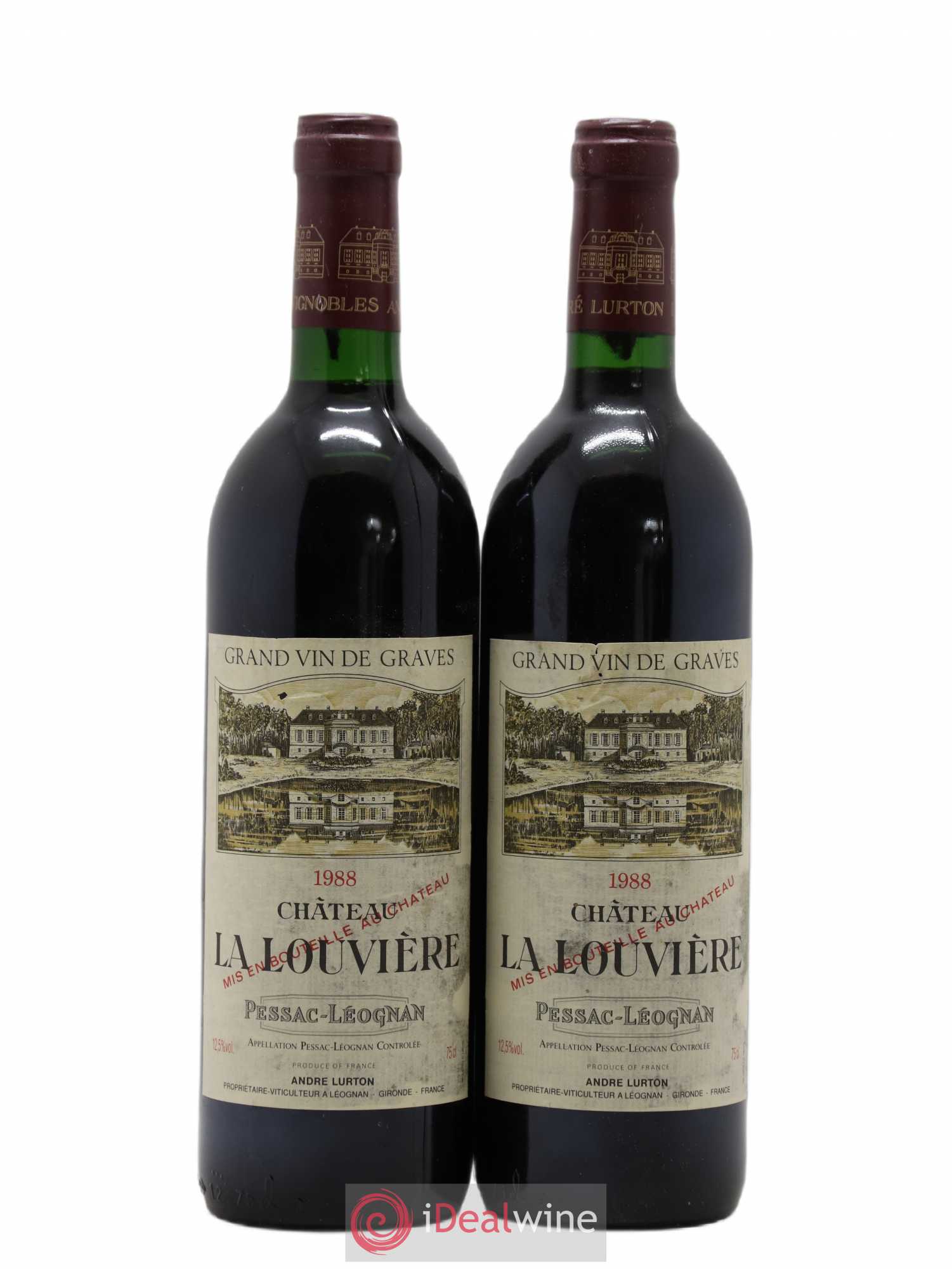 Château la Louvière 1988 - Lot de 2 bouteilles - 0