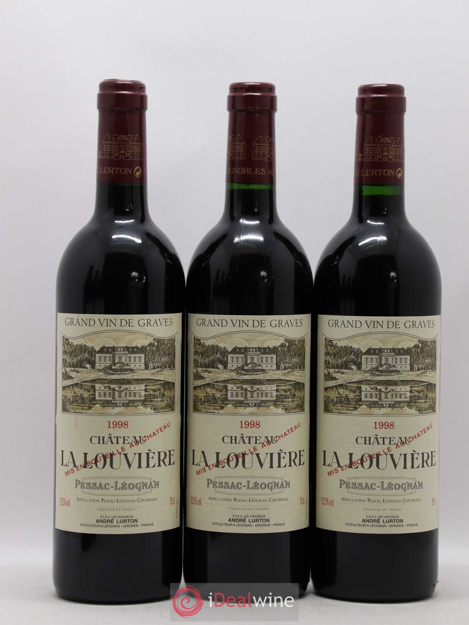 Château la Louvière (sans prix de réserve) 1998 - Lot de 6 bouteilles - 1