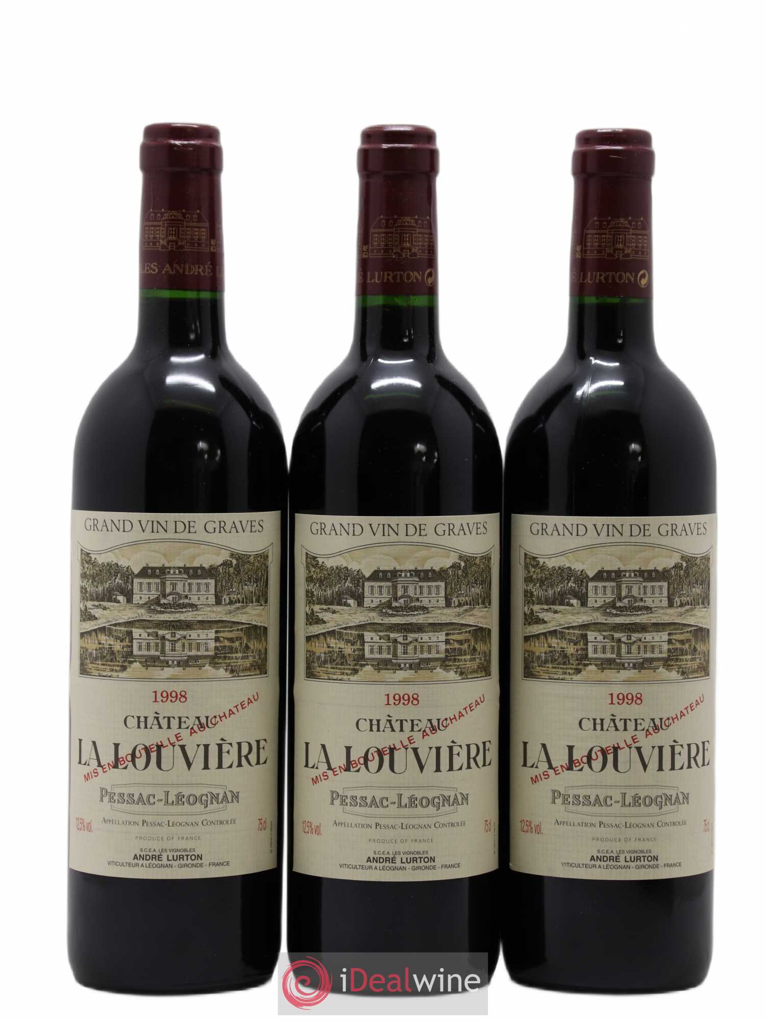 Château la Louvière (sans prix de réserve) 1998 - Lot de 3 bouteilles - 0
