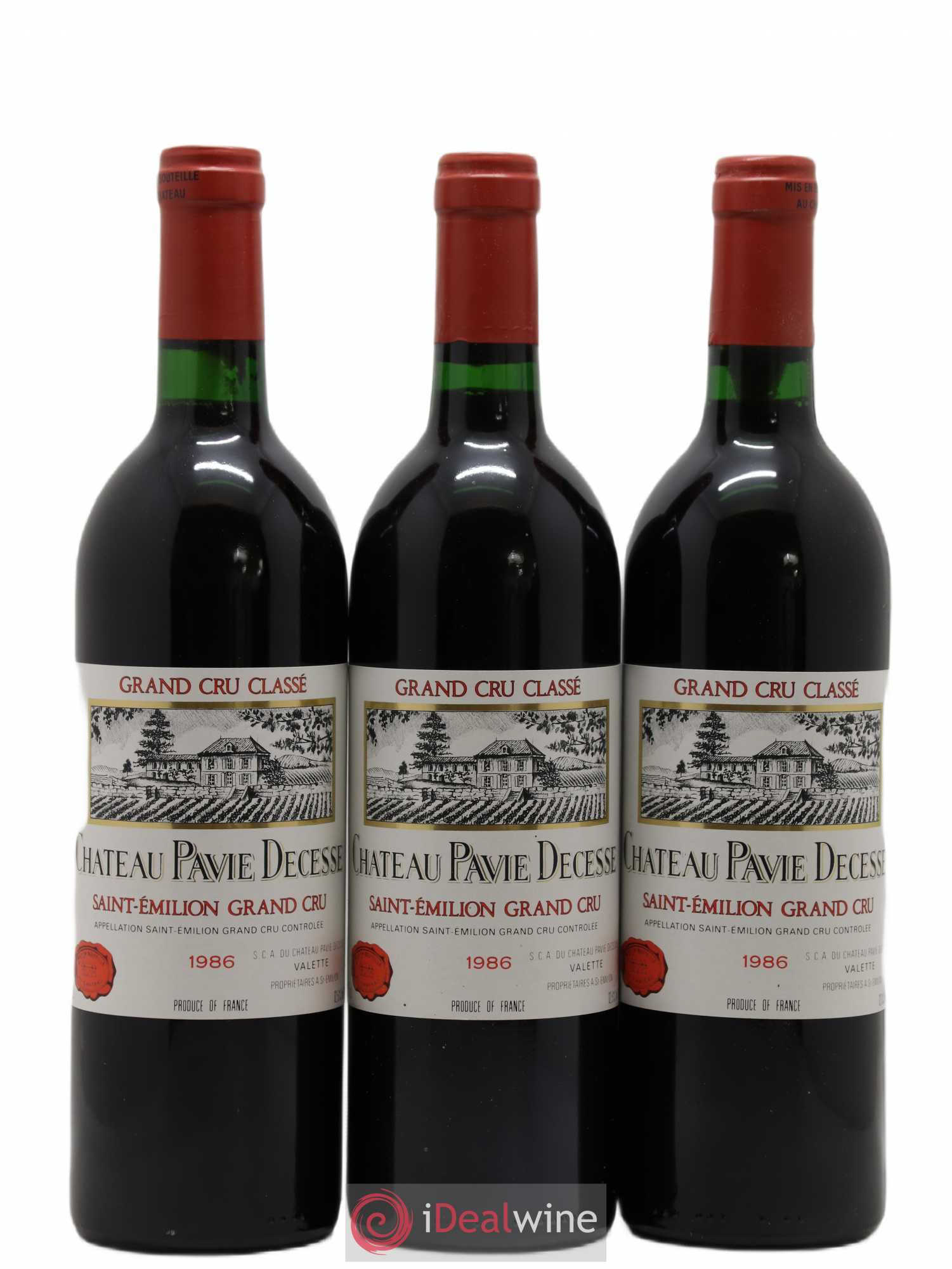 Château Pavie Decesse Grand Cru Classé 1986 - Lot de 3 bouteilles - 0