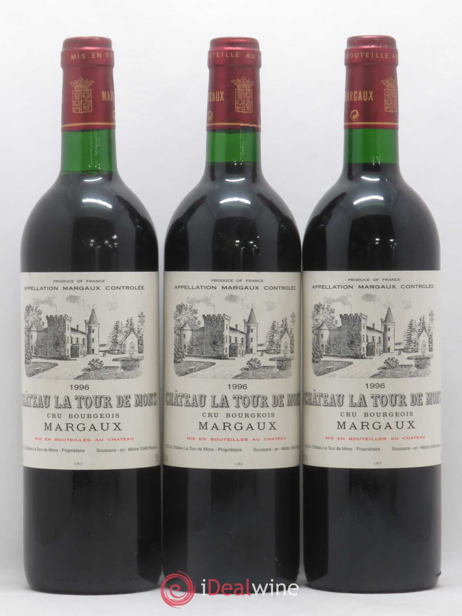 Château la Tour de Mons Cru Bourgeois 1996 - Lot de 12 bouteilles - 2