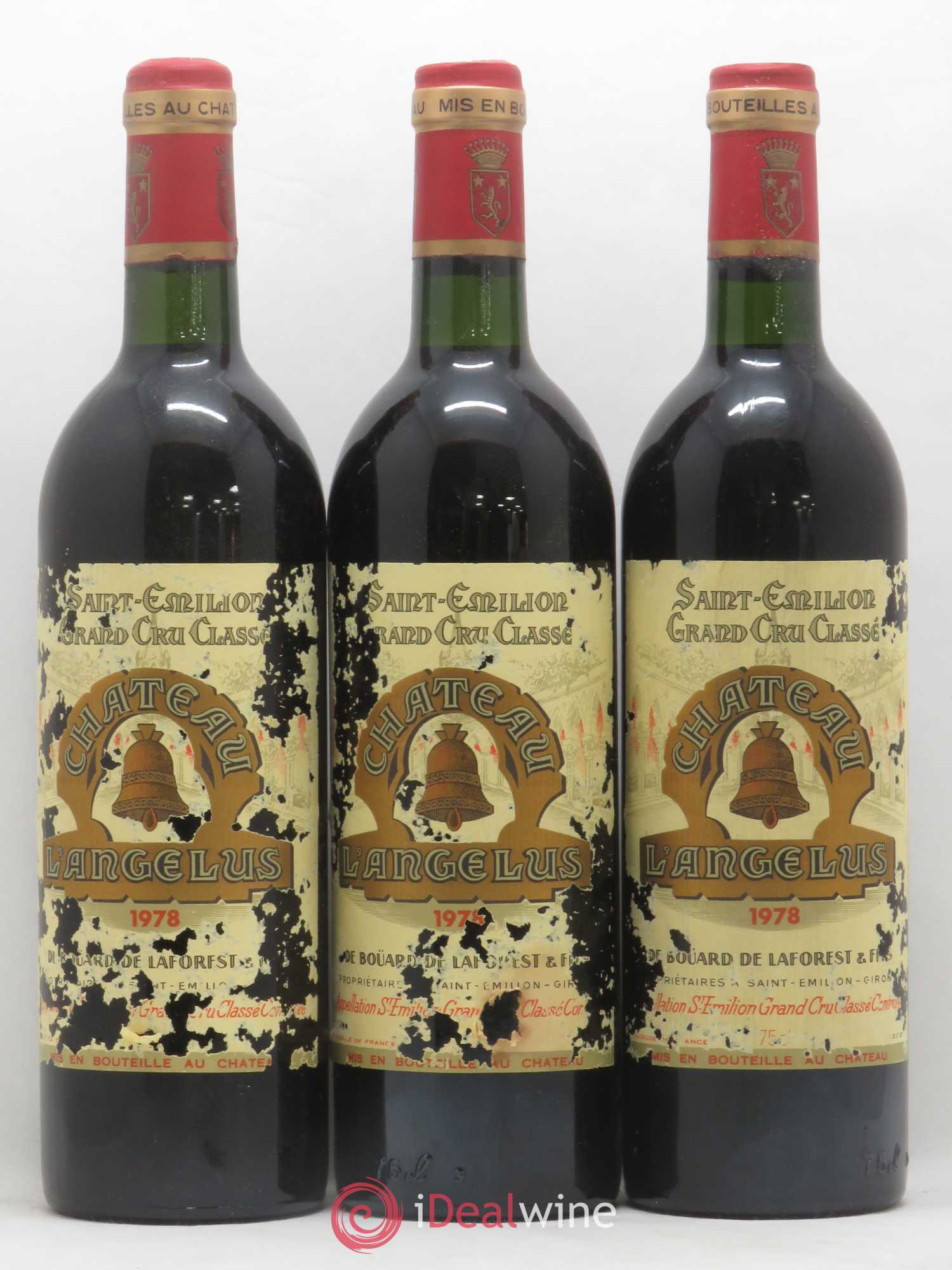 Château Angélus 1er Grand Cru Classé A 1978 - Lot de 3 bouteilles - 0