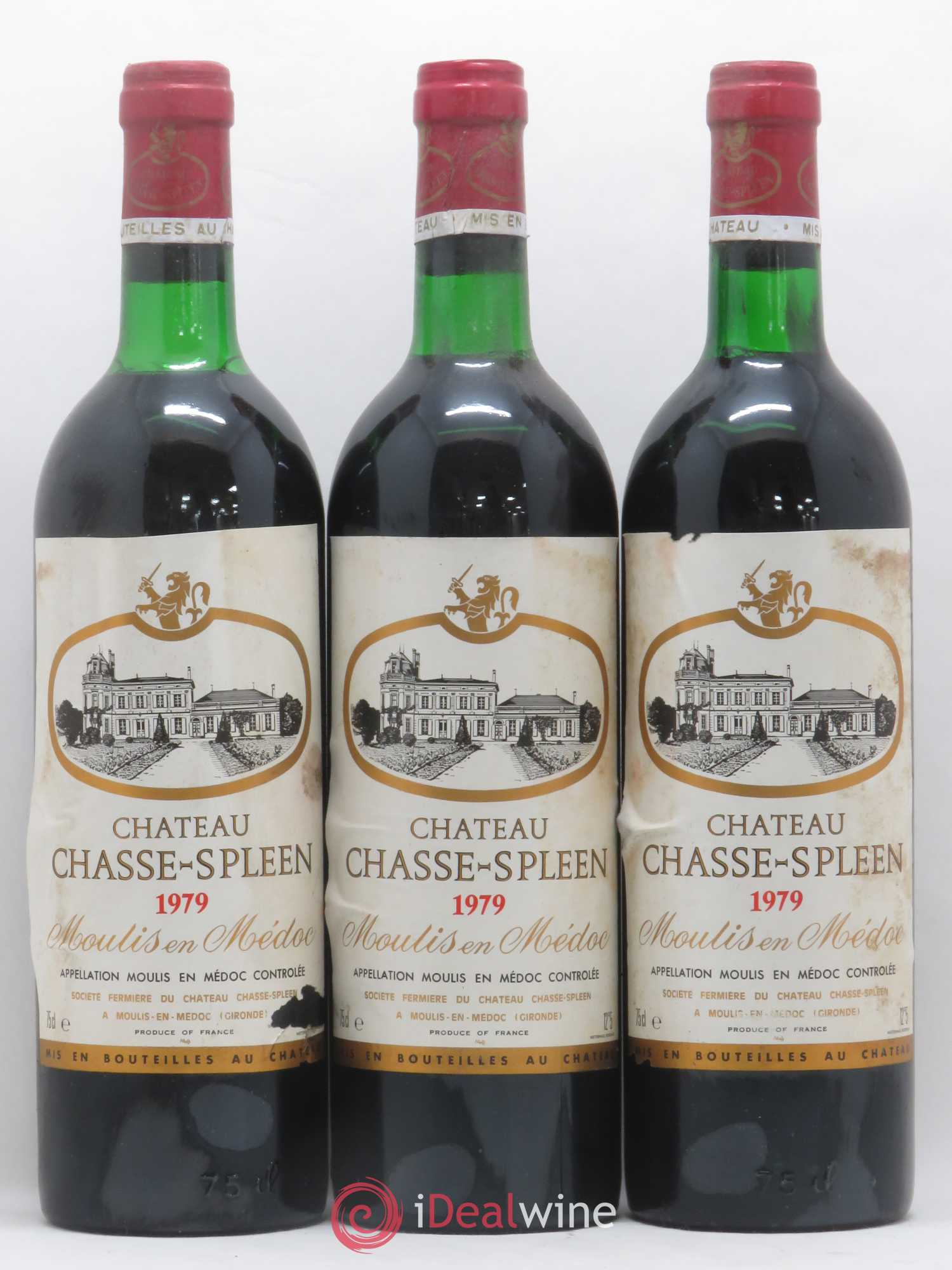 Château Chasse Spleen 1979 - Lot de 3 bouteilles - 0