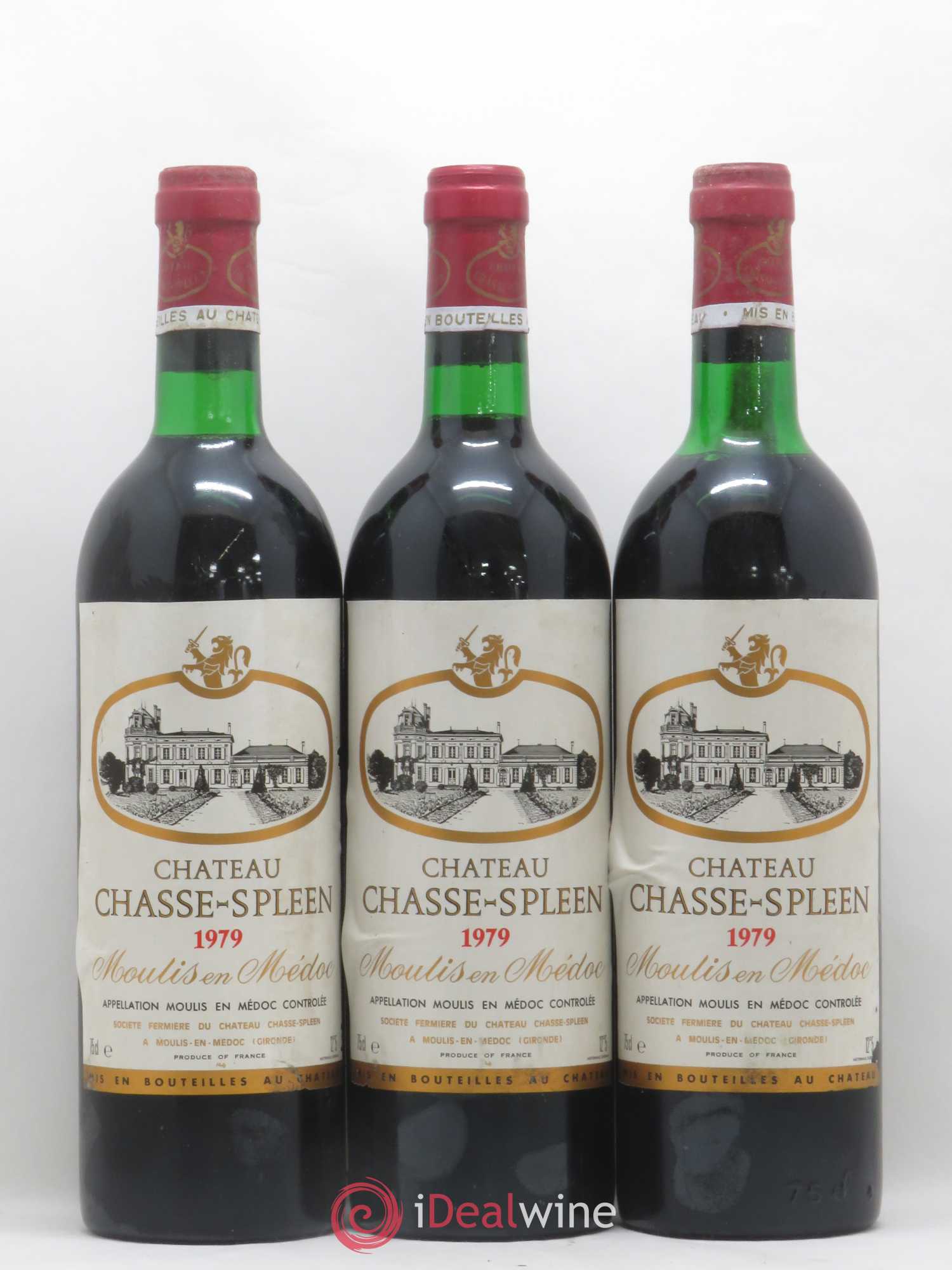 Château Chasse Spleen 1979 - Lot de 3 bouteilles - 0