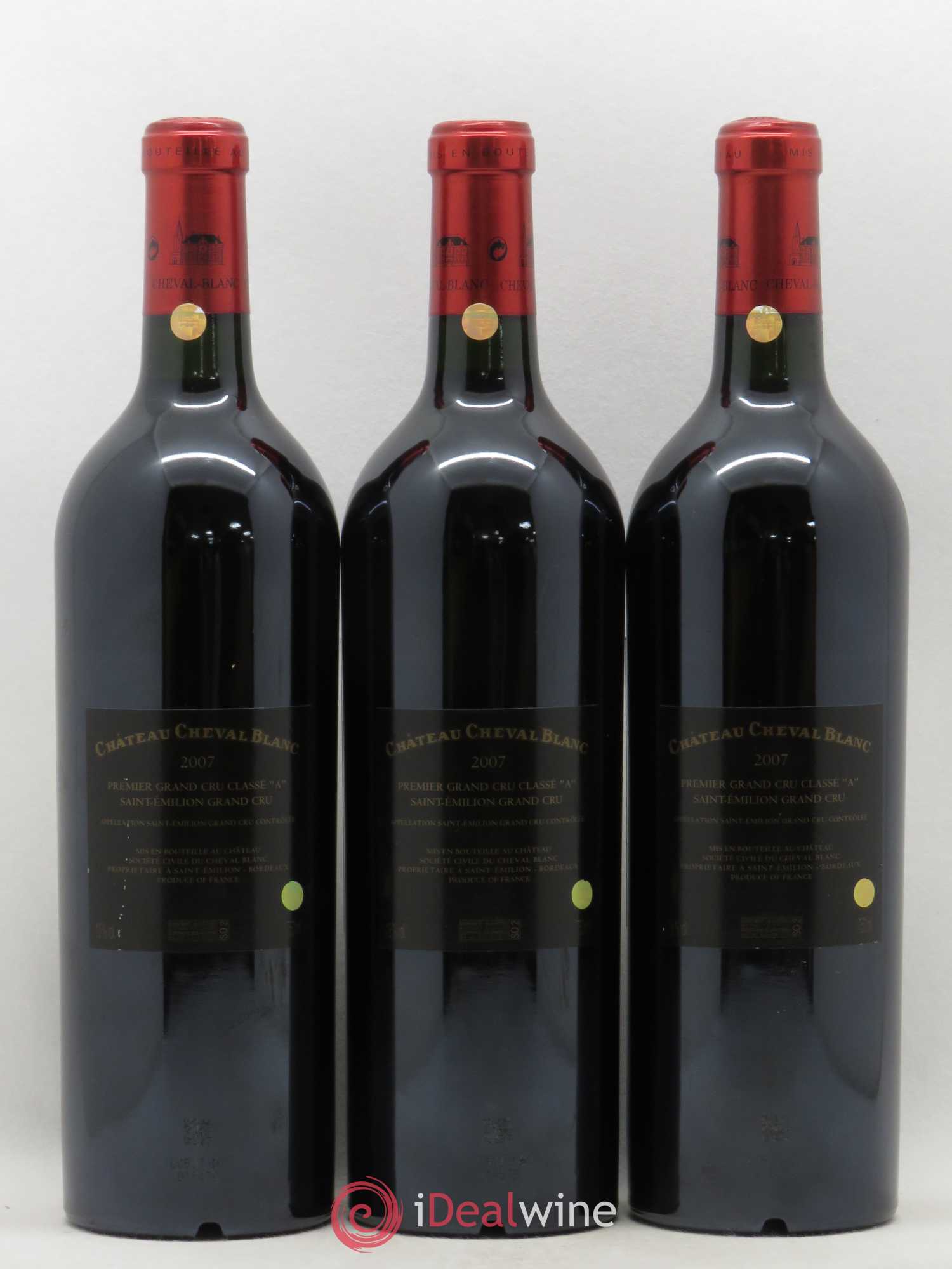 Château Cheval Blanc 1er Grand Cru Classé A 2007 - Lot de 3 bouteilles - 1