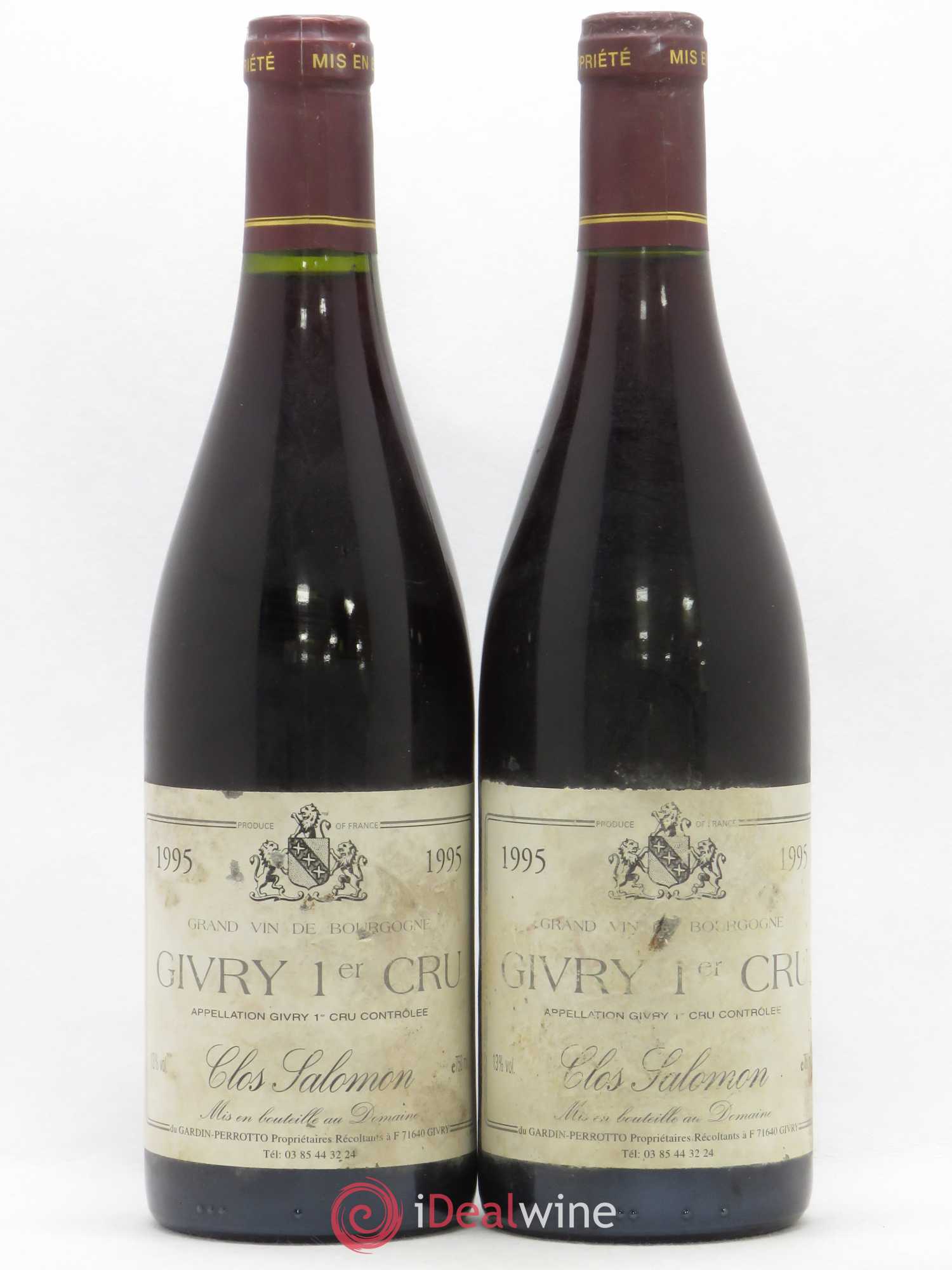 Givry 1er Cru Clos Salomon Gardin Perroto 1995 - Posten von 2 Flaschen - 0