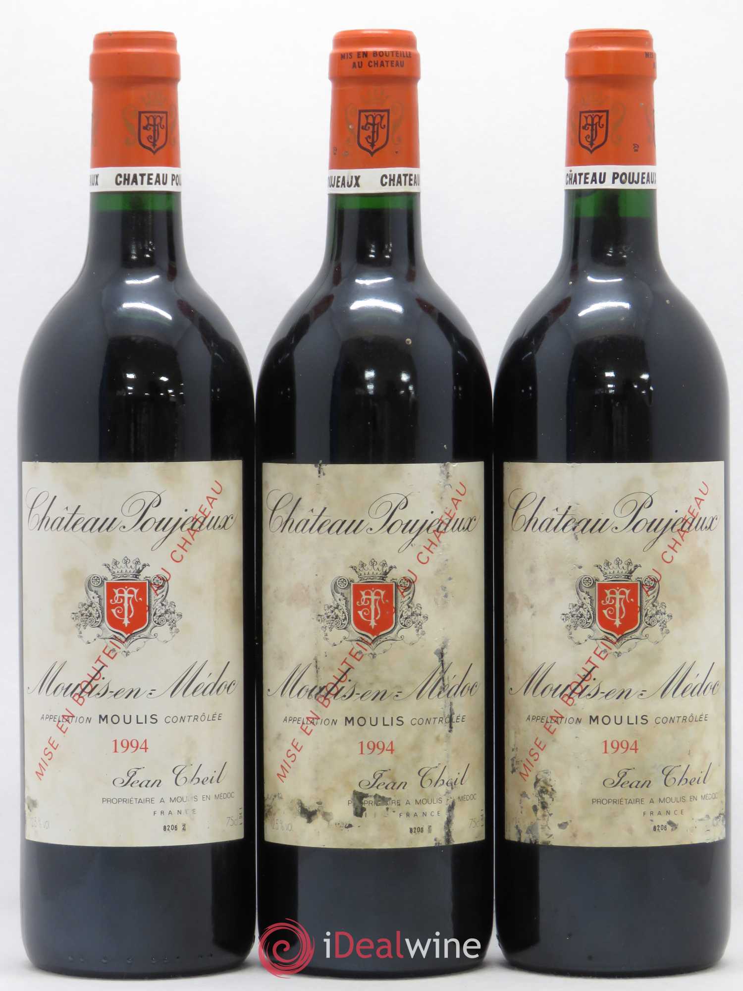 Château Poujeaux 1994 - Lot de 3 bouteilles - 0