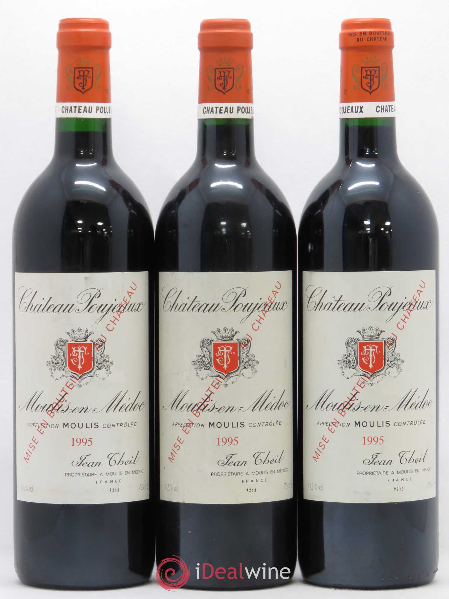 Château Poujeaux 1995 - Lot de 3 bouteilles - 0
