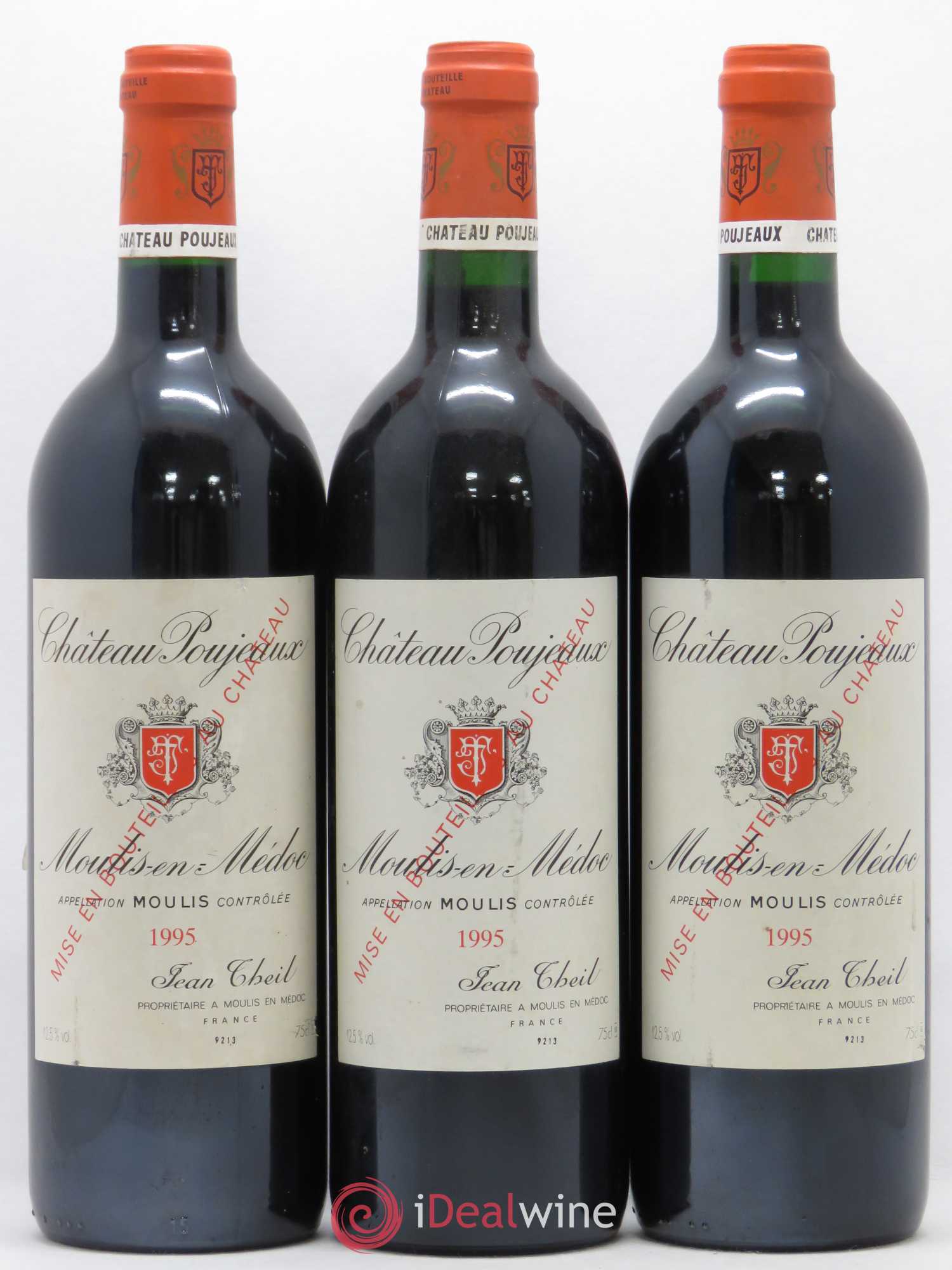 Château Poujeaux 1995 - Lot de 3 bouteilles - 0