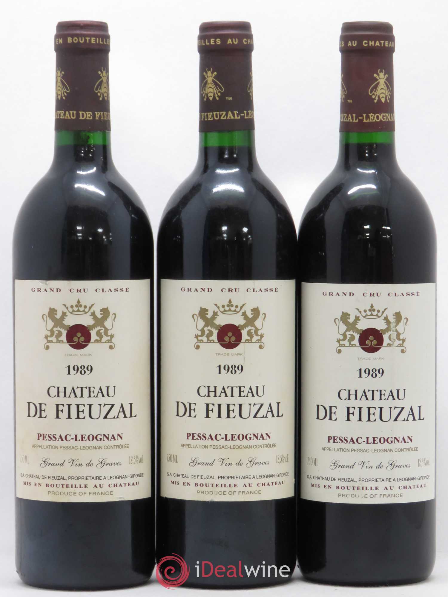 Château de Fieuzal Cru Classé de Graves 1989 - Lot de 3 bouteilles - 0