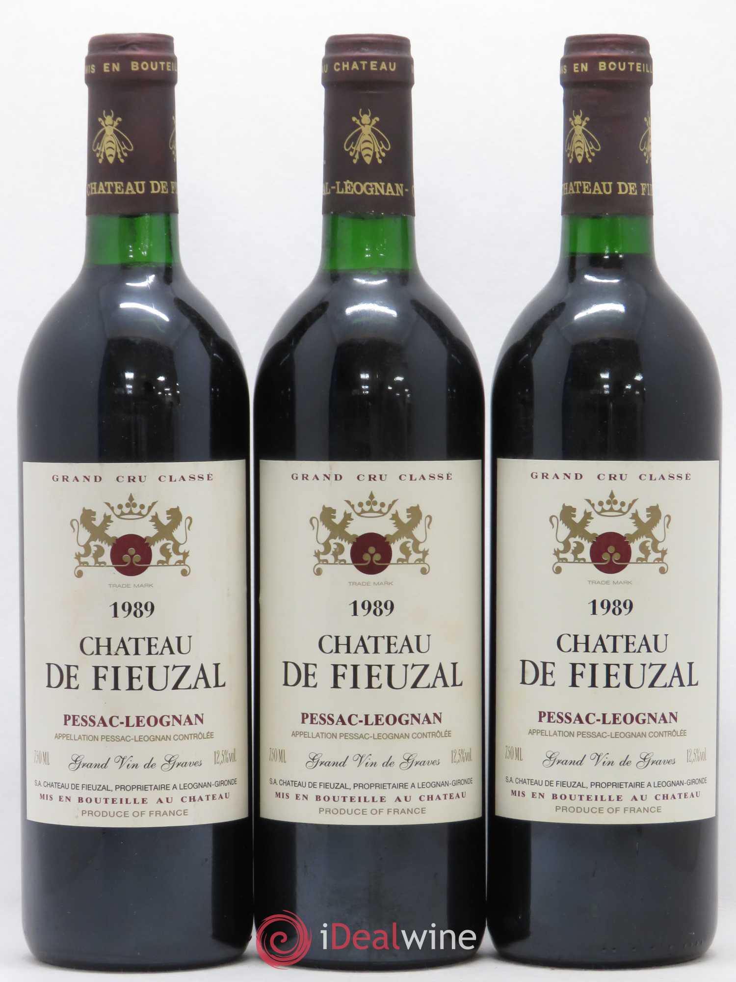 Château de Fieuzal Cru Classé de Graves 1989 - Lot de 3 bouteilles - 0