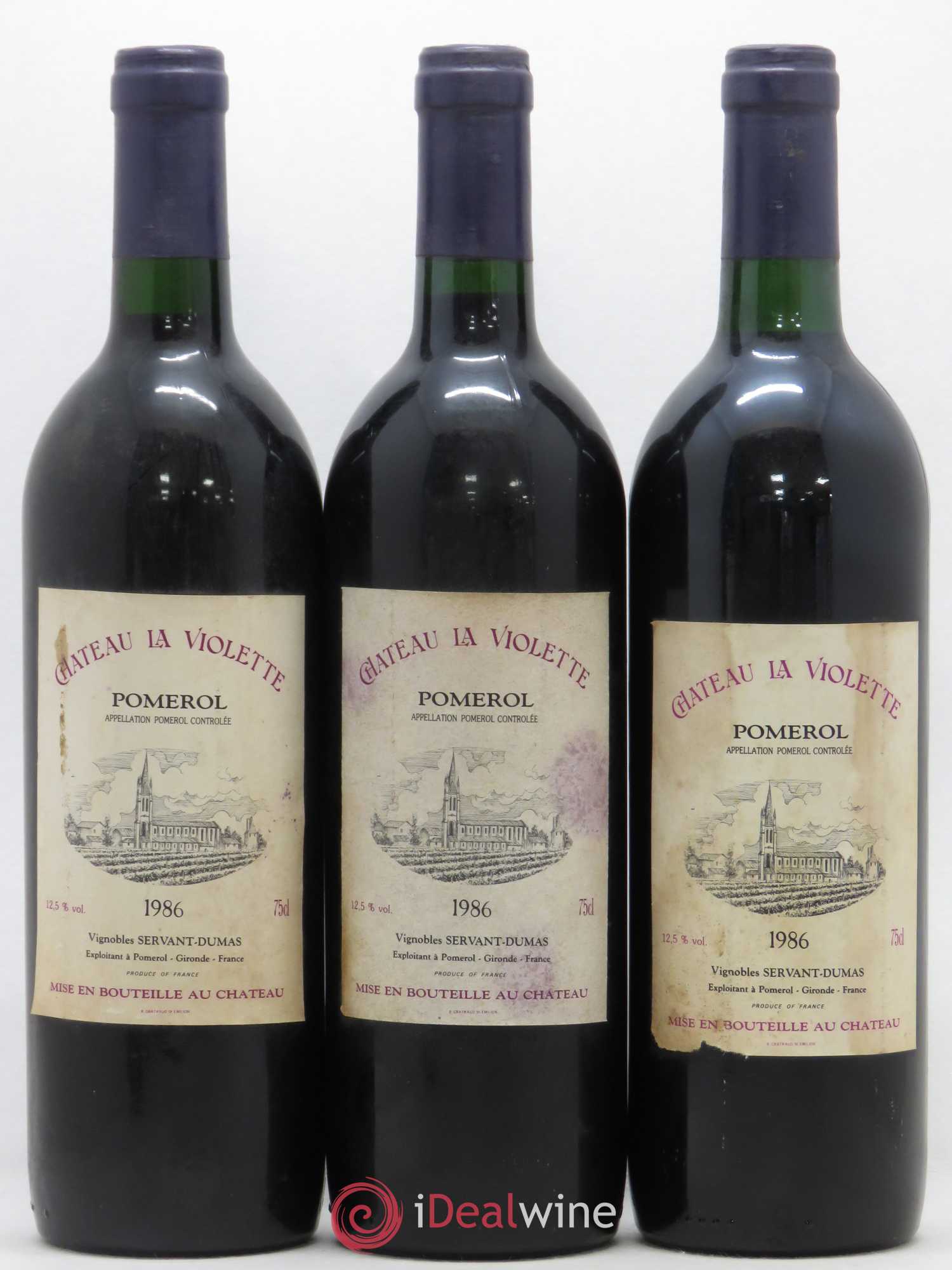 Château la Violette 1986 - Lot de 3 bouteilles - 0