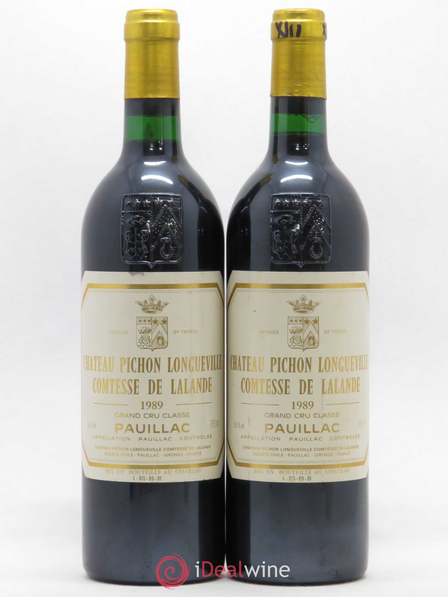 Château Pichon Longueville Comtesse de Lalande 2ème Grand Cru Classé 1989 - Lot de 2 bouteilles - 0