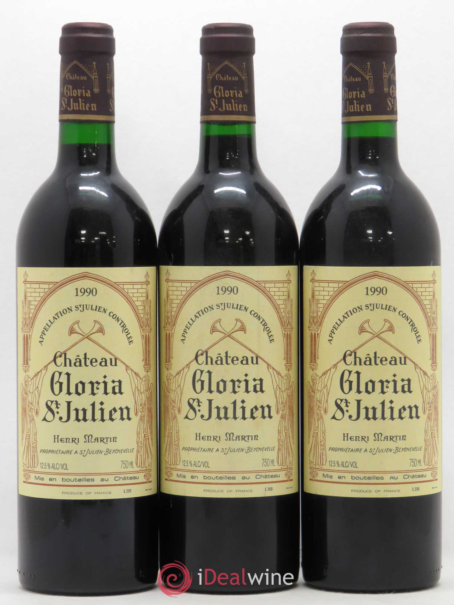 Château Gloria 1990 - Lot de 3 bouteilles - 0