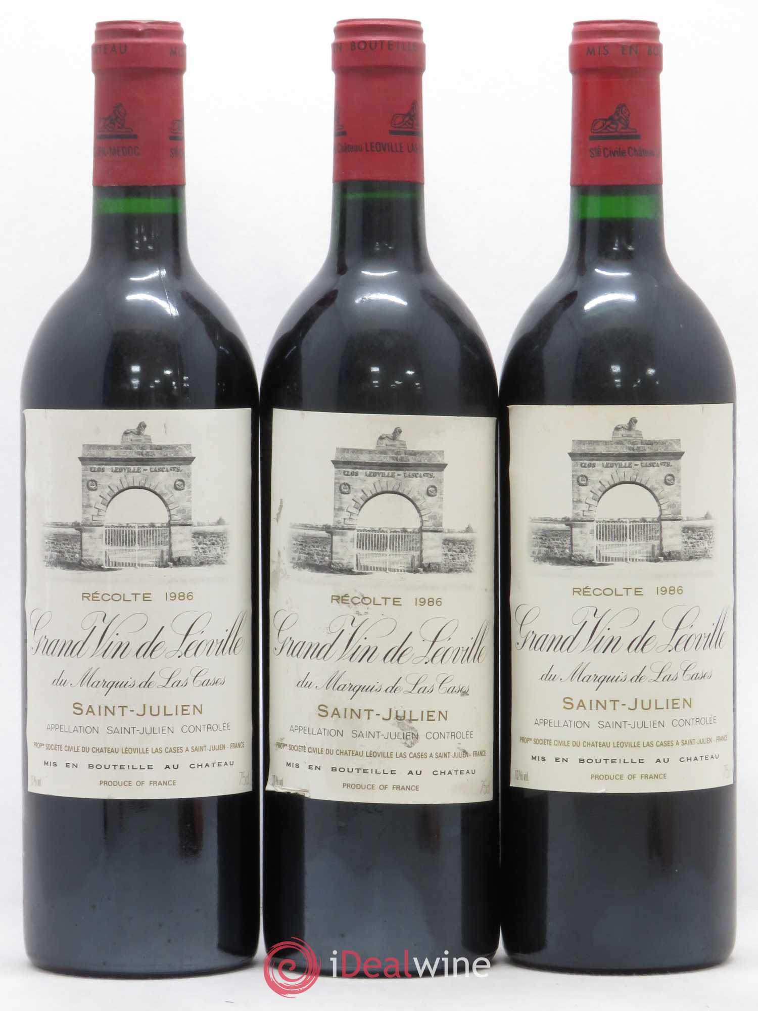 Château Léoville Las Cases 2ème Grand Cru Classé 1986 - Lot de 3 bouteilles - 0