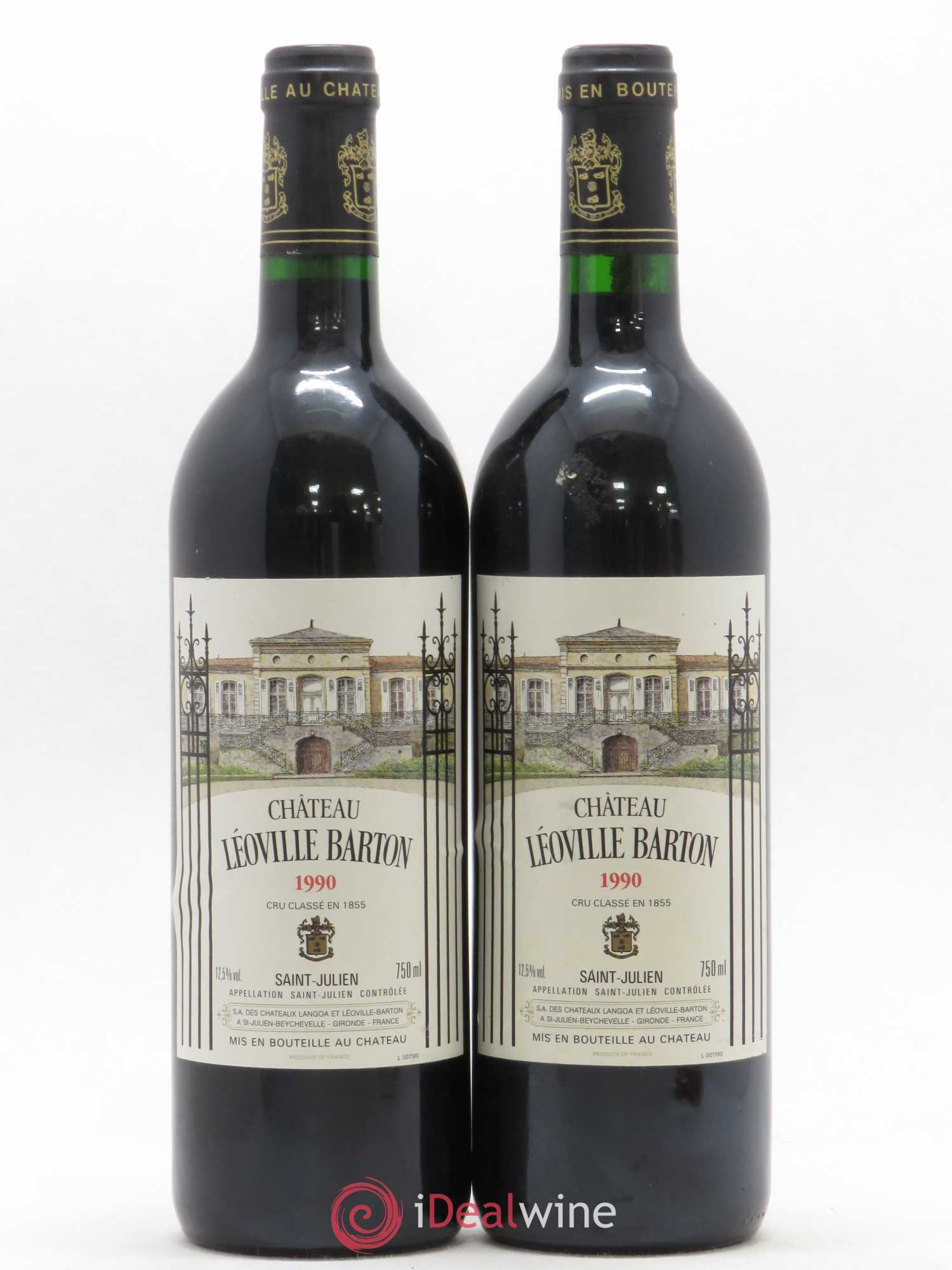 Château Léoville Barton 2ème Grand Cru Classé 1990 - Lot de 2 bouteilles - 0