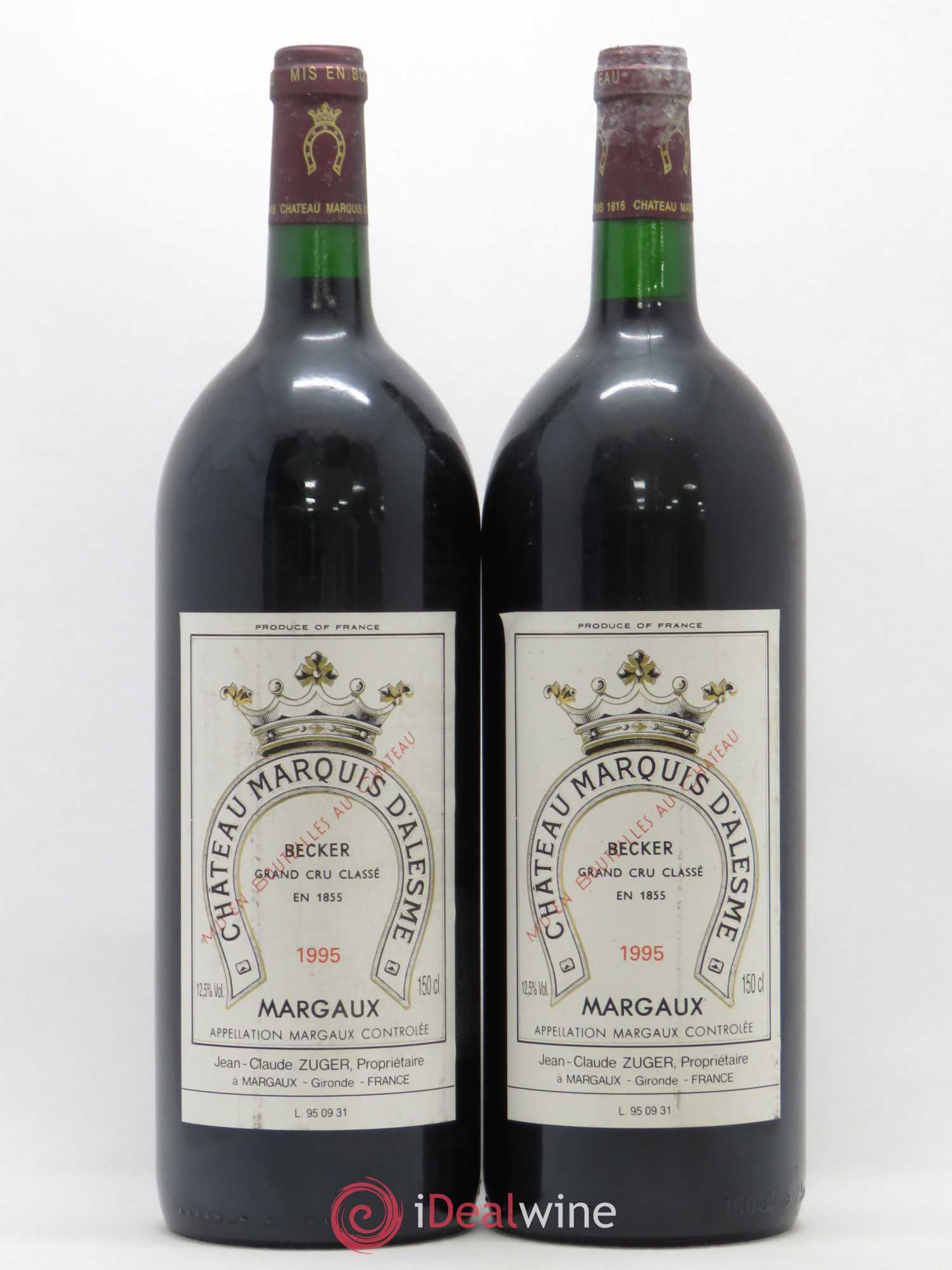 Château Marquis d'Alesme 1995 - Lot de 2 magnums - 0