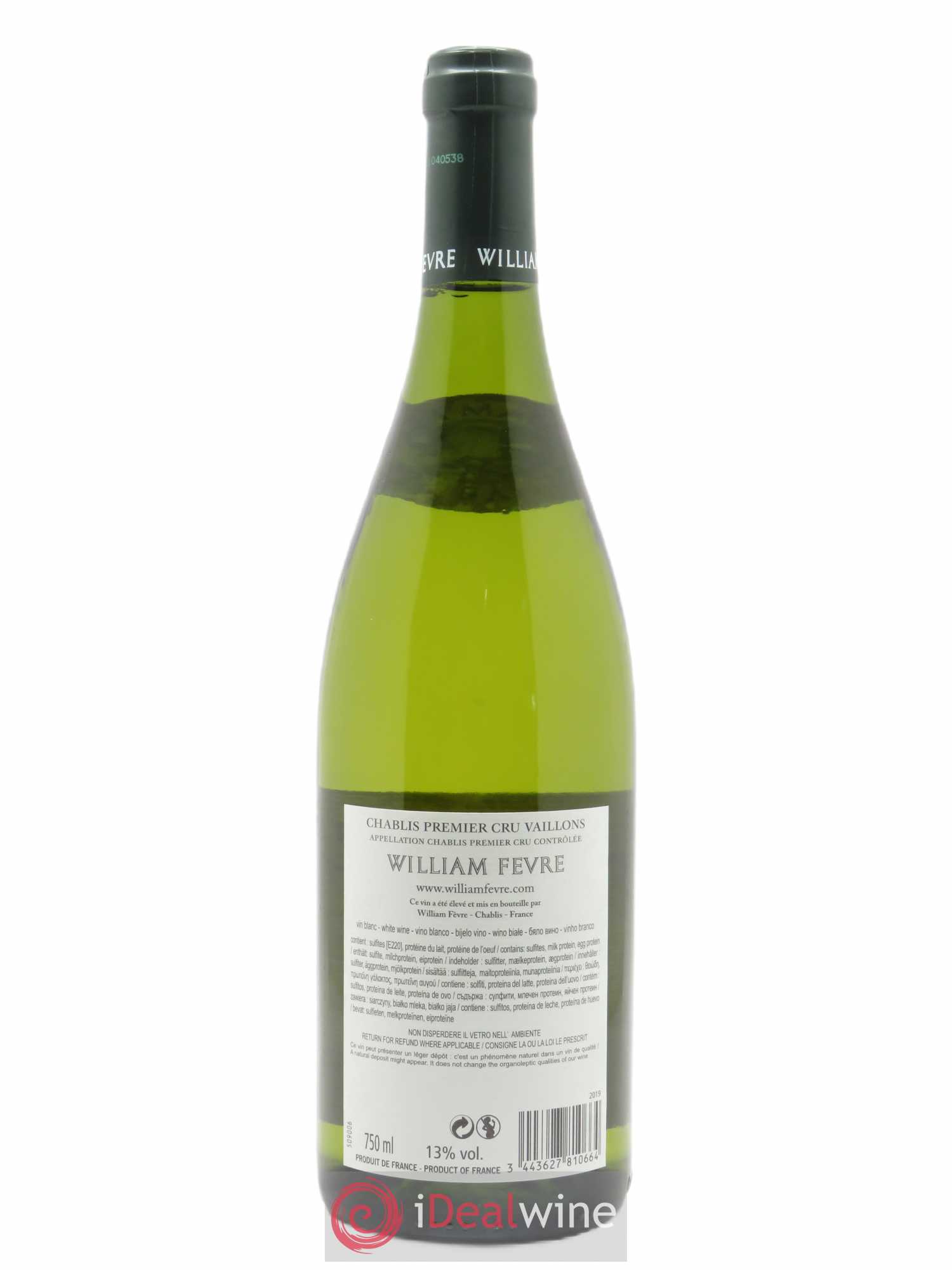 Chablis 1er Cru Vaillons William Fèvre 2019 - Lot de 1 bouteille - 1
