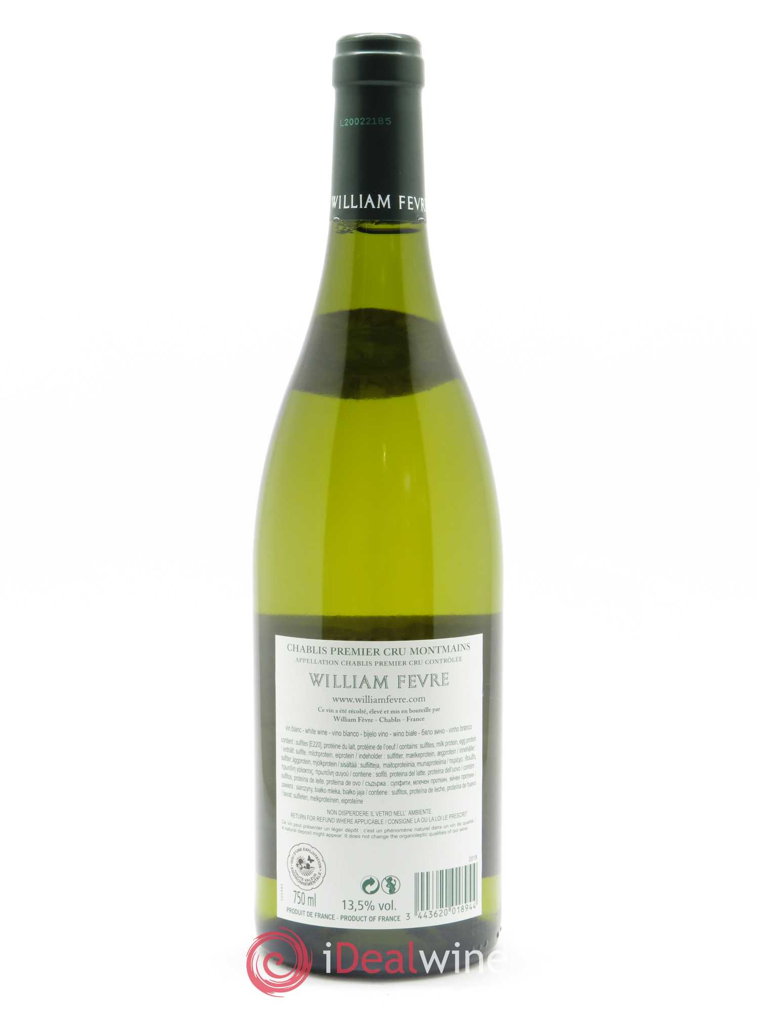Chablis 1er Cru Montmains William Fèvre 2018 - Posten von 1 Flasche - 1