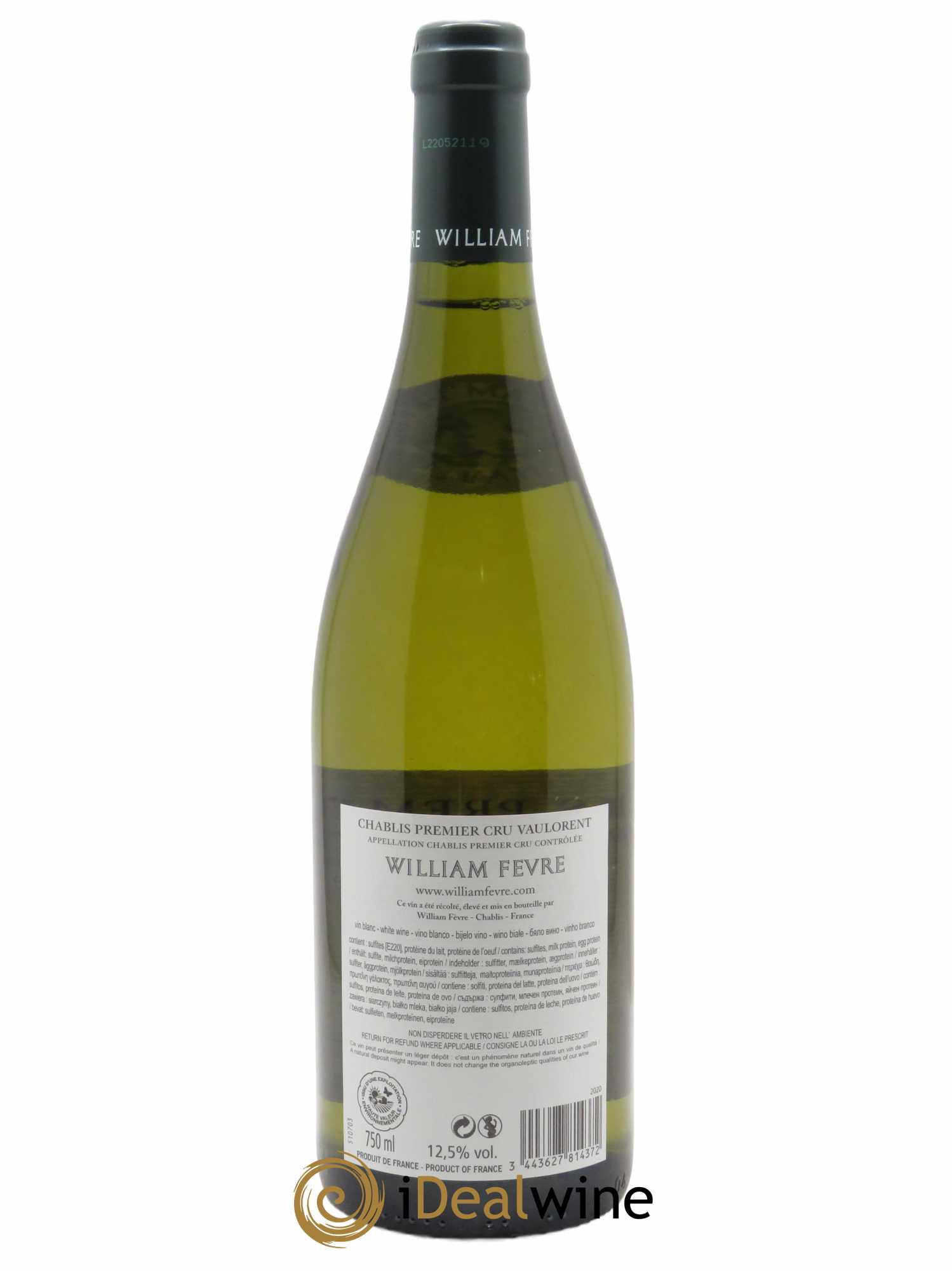Chablis 1er Cru Vaulorent William Fèvre 2020 - Lot de 1 bouteille - 1