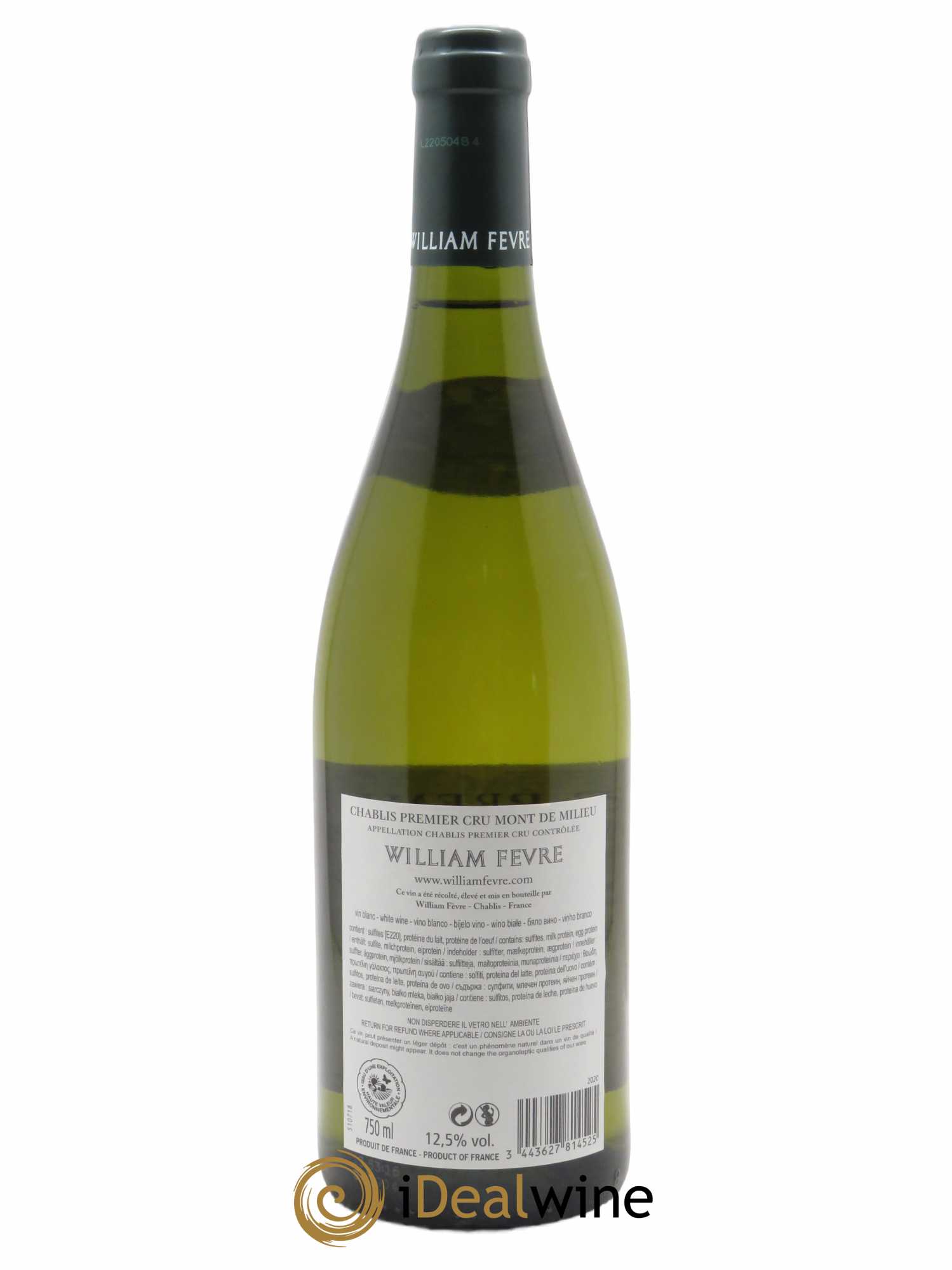 Chablis 1er Cru Mont de Milieu William Fèvre 2020 - Lot de 1 bouteille - 1