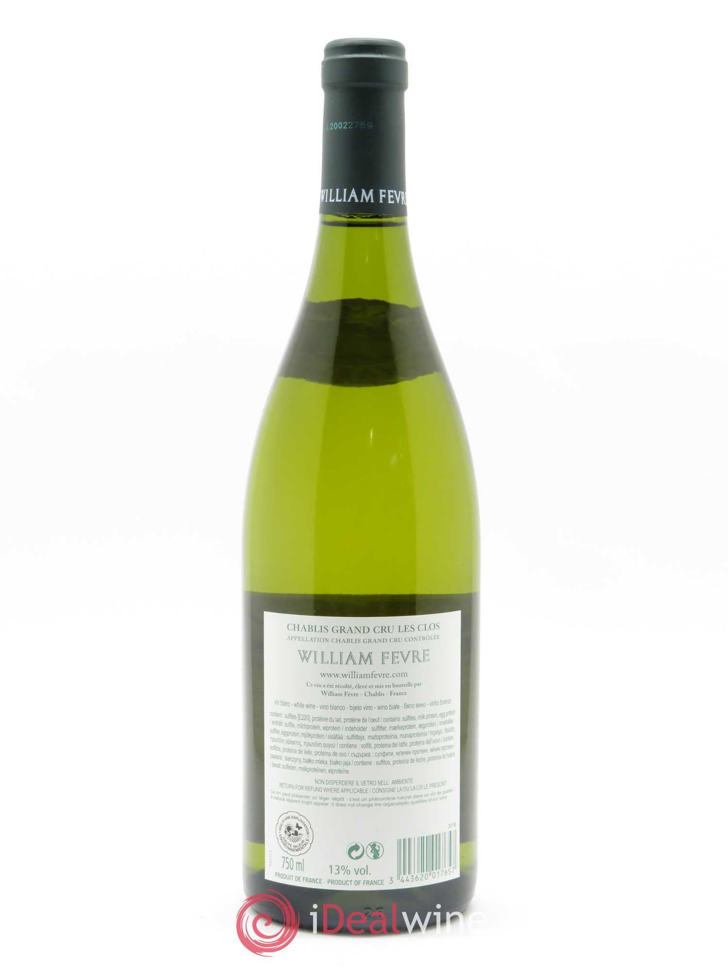 Chablis Grand Cru Les Clos William Fèvre 2018 - Lot de 1 bouteille - 1