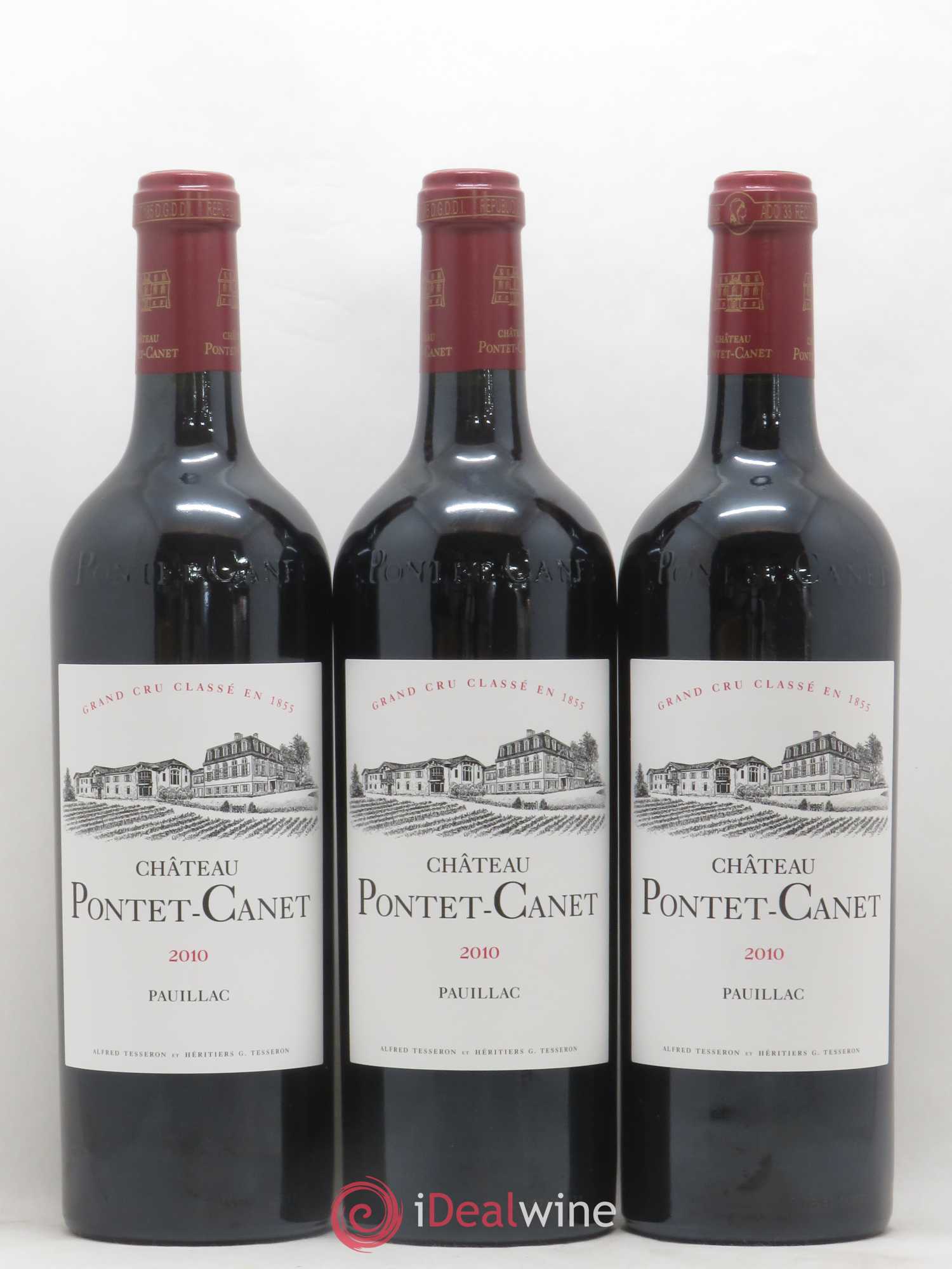 Château Pontet Canet 5ème Grand Cru Classé 2010 - Lot de 3 bouteilles - 0