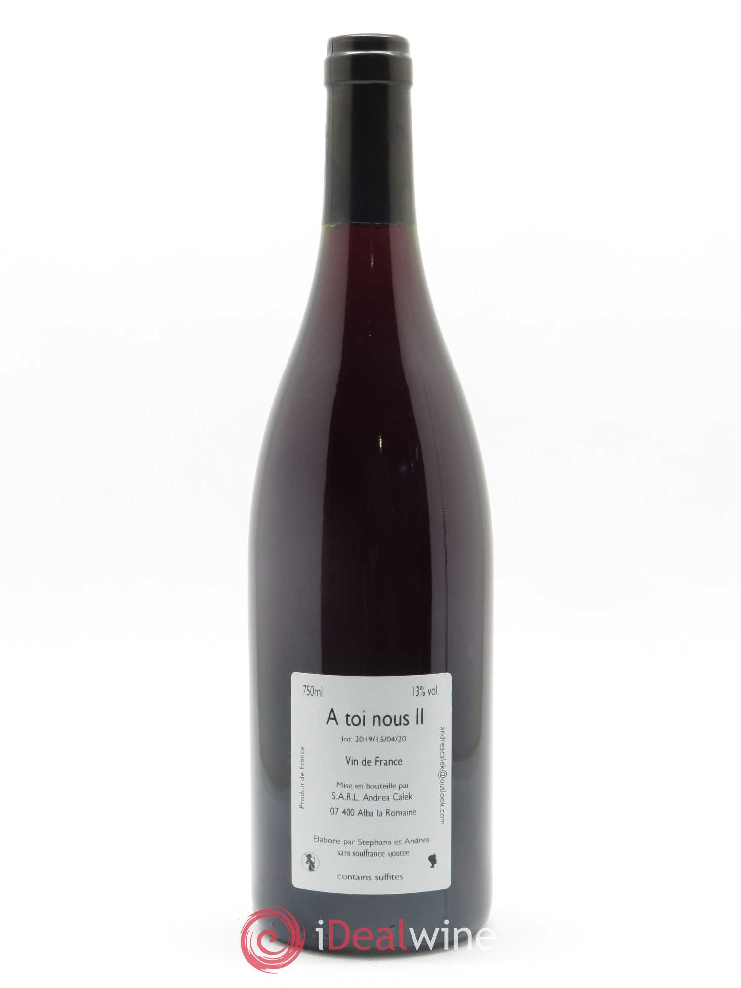 Vin de France A toi nous Andrea Calek 2019 - Lot de 1 bouteille - 1
