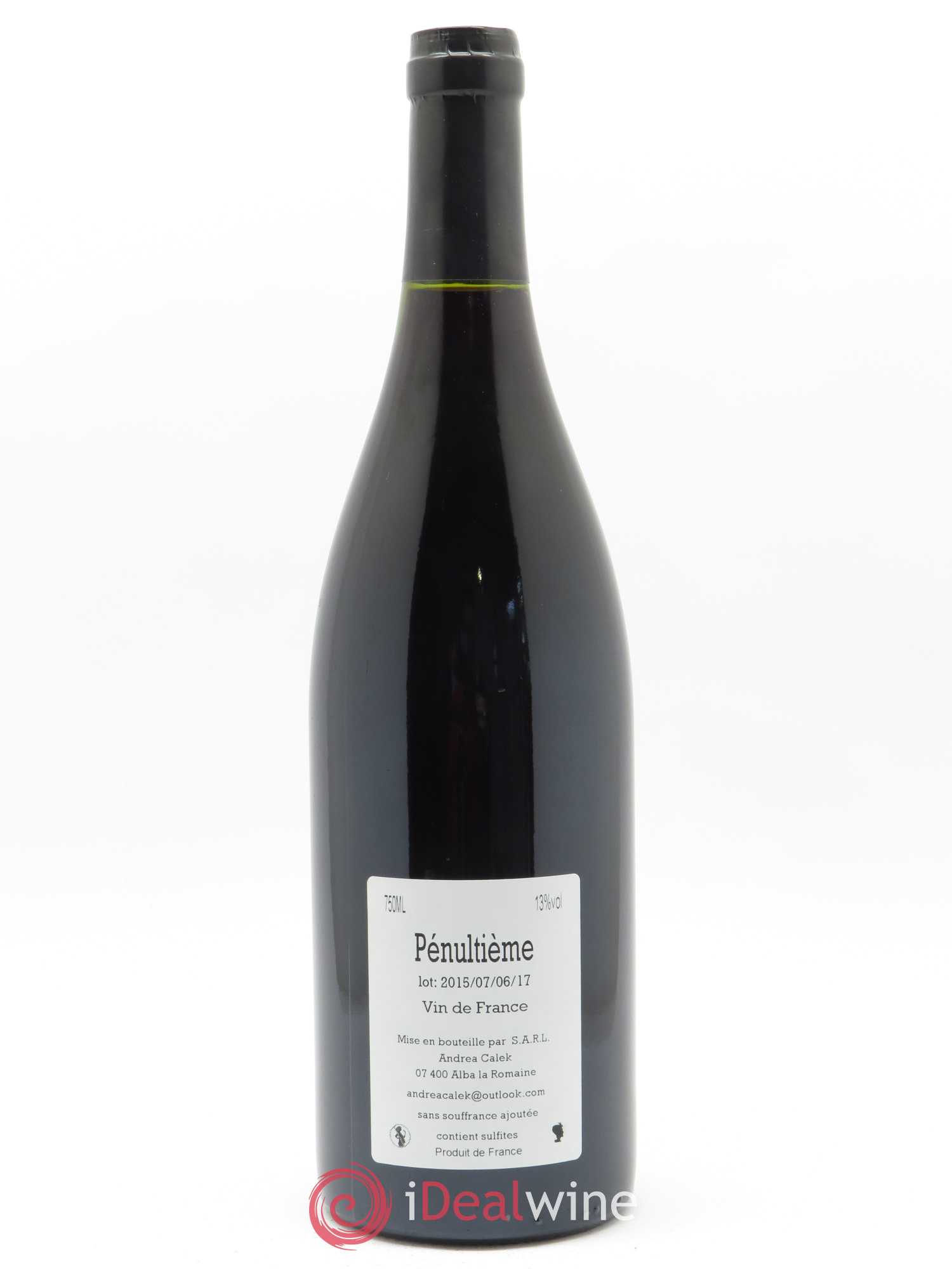 Vin de France Pénultième Andrea Calek 2015 - Lot de 1 bouteille - 1